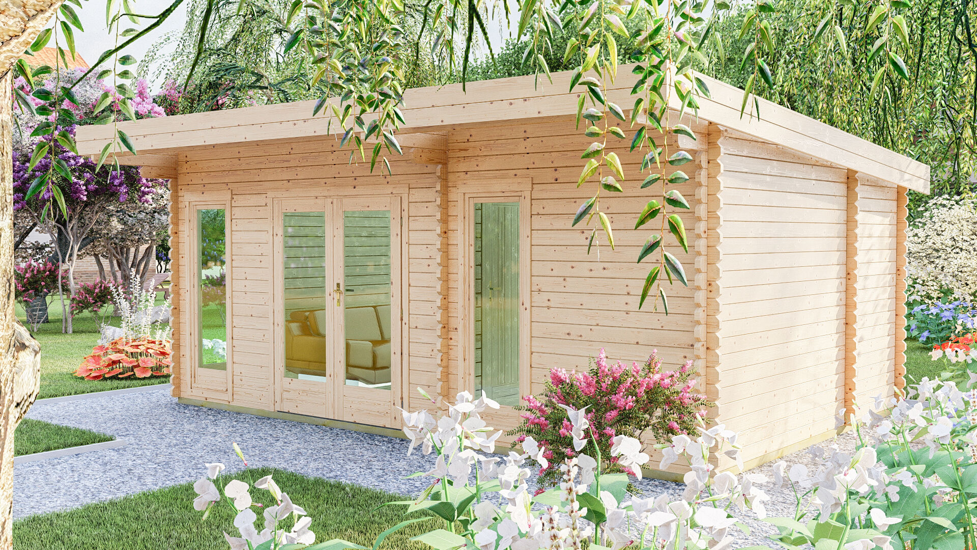 Pultdach Gartenhaus York 24