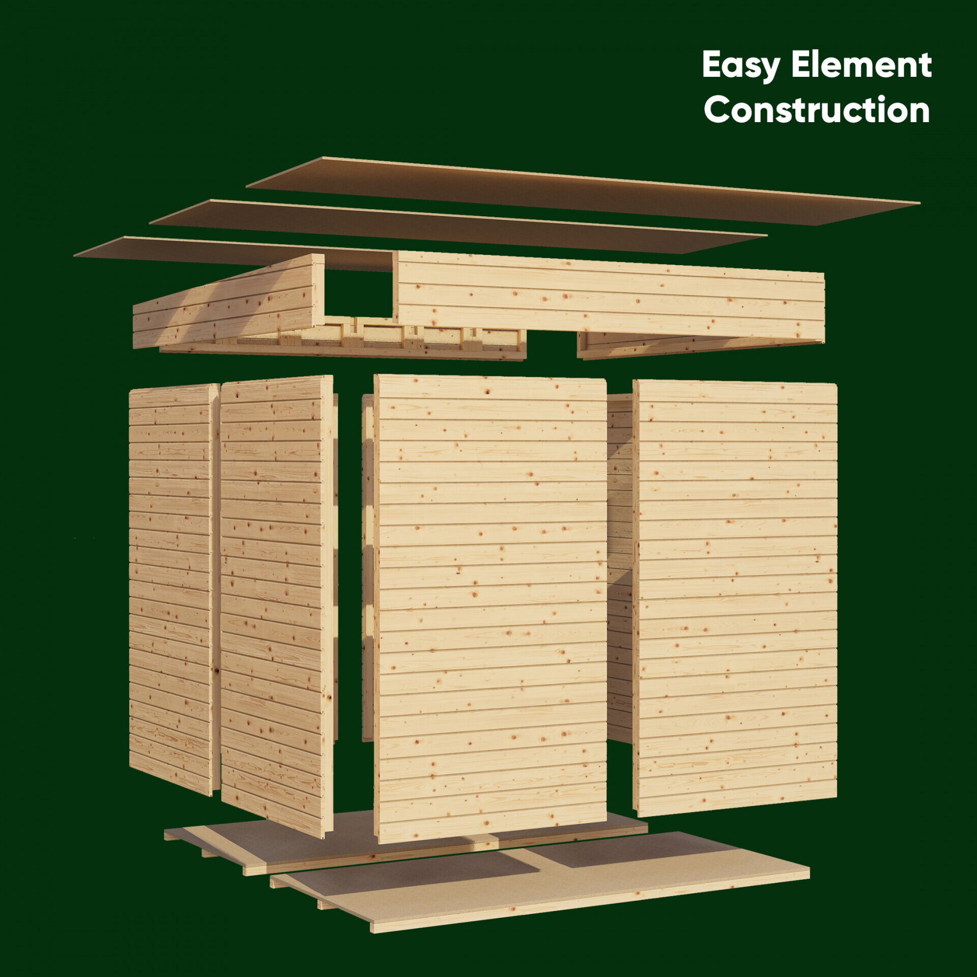 Gartenhaus Felix 1 naturbelassen 181 x 121 cm