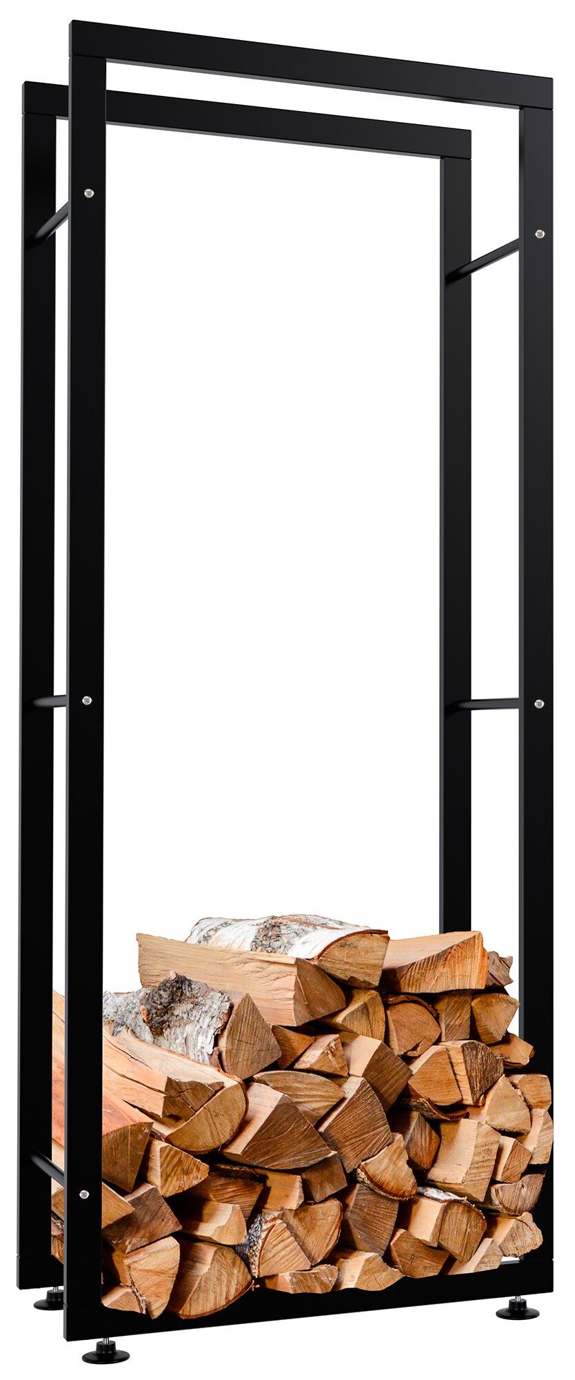 Kaminholzständer Keri V2 25x60x150, schwarz