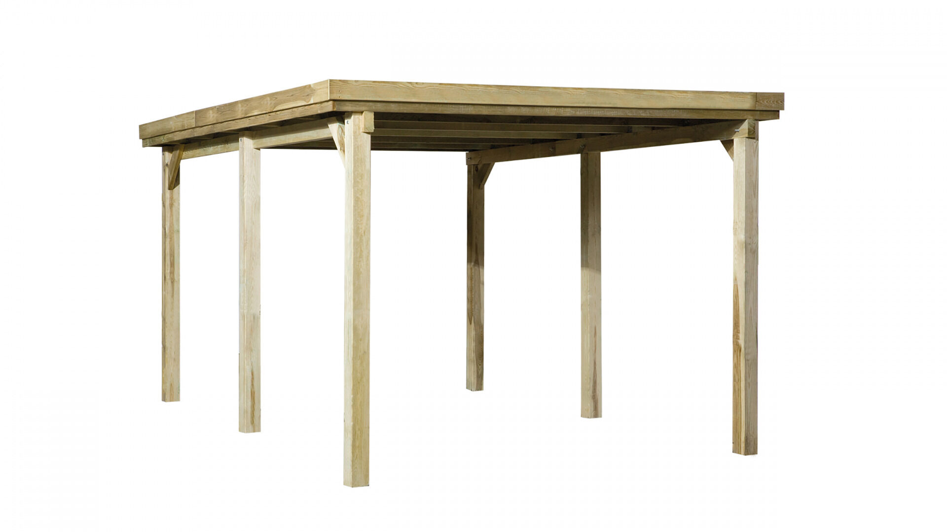 weka Flachdach-Einzelcarport 617 Gr.1 mit PVC-Dachplatten
