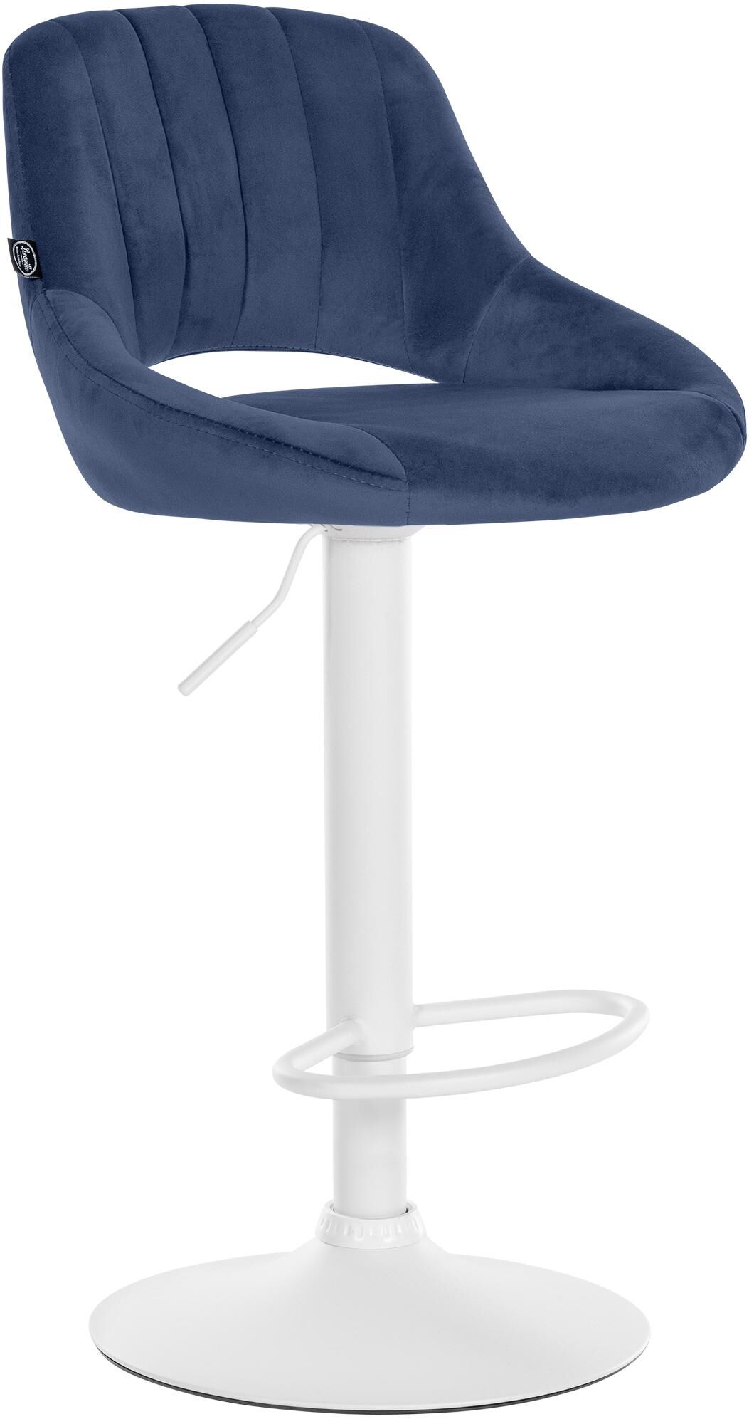 Barhocker Milet Samt weiß, blau