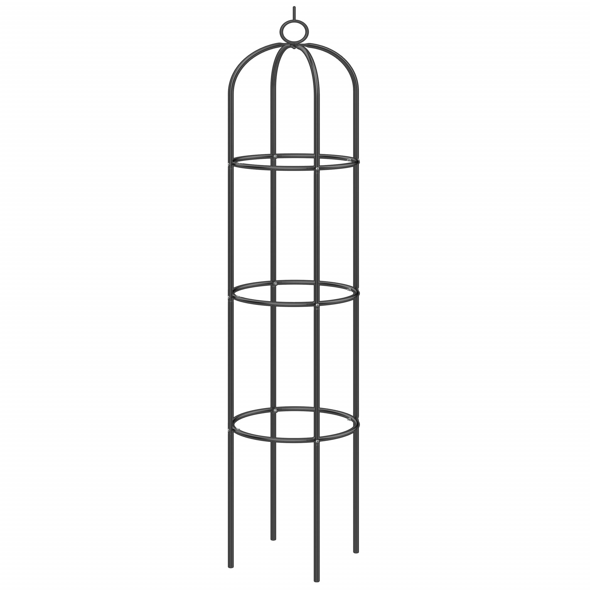 Rosensäule Schwarz 200x40cm