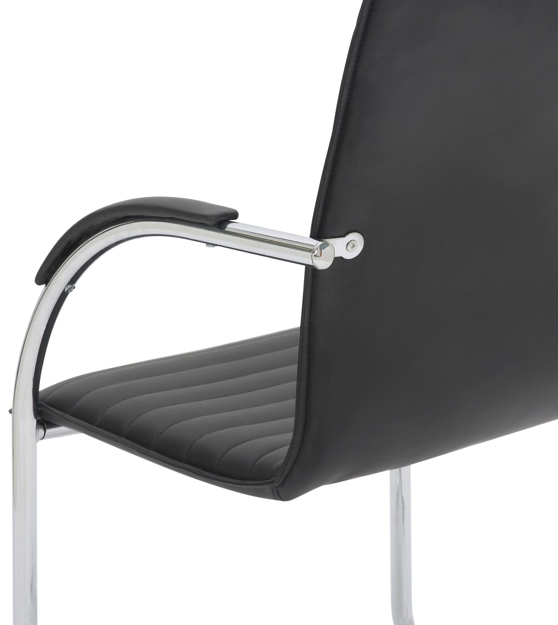 2er Set Besucherstühle Tira Kunstleder, schwarz