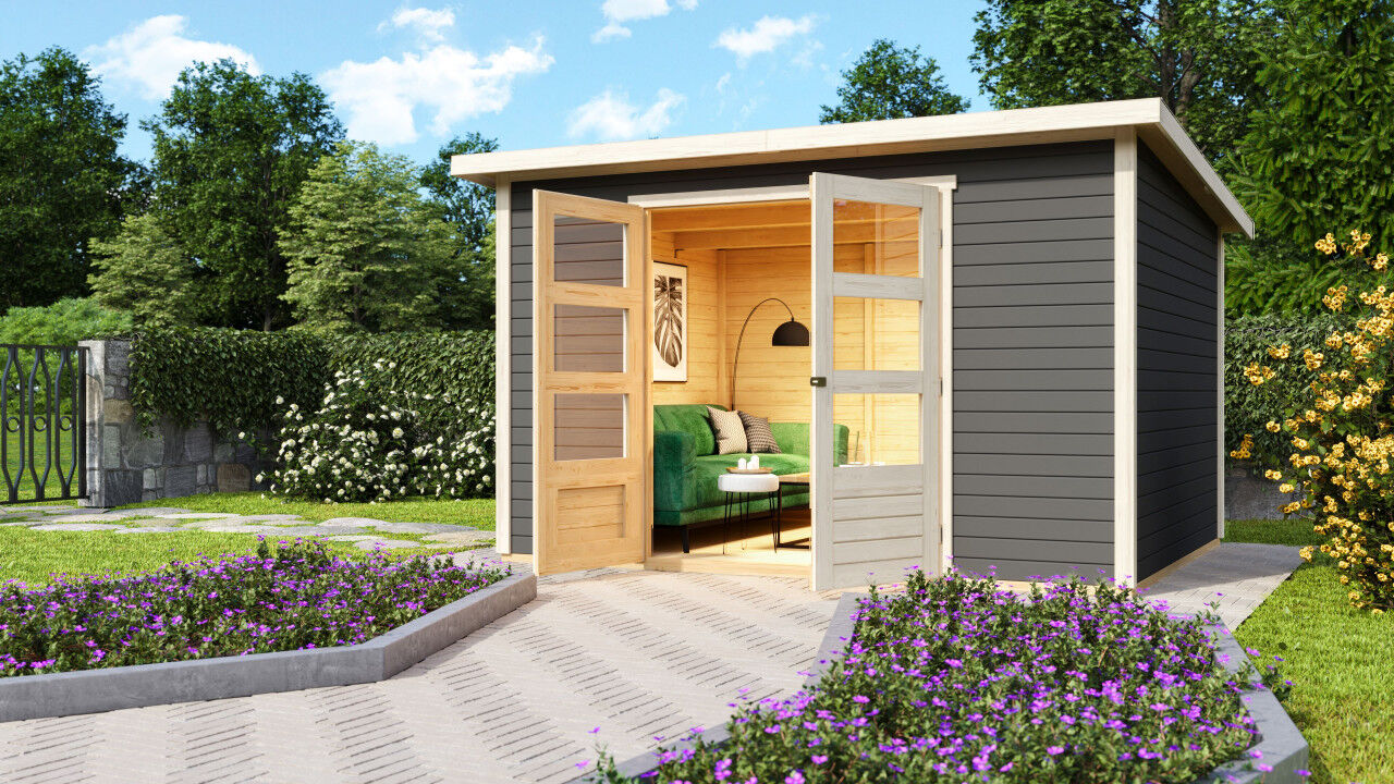 Pultdach Gartenhaus Stockach 5 terragrau