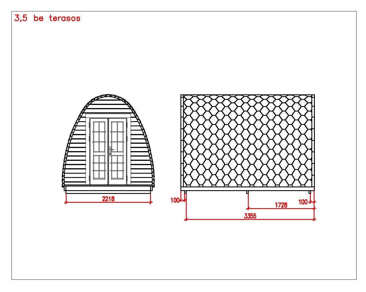 Camping Pod Helsinki 240x350, montiert