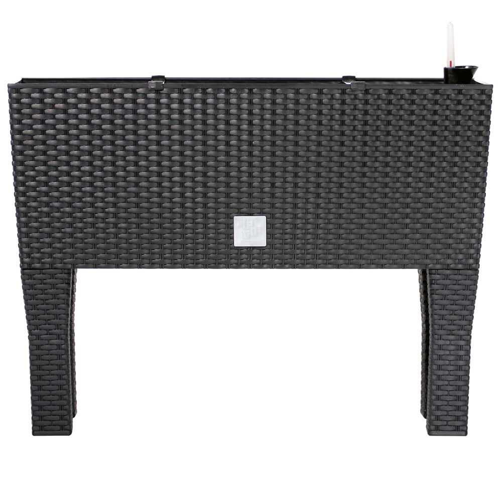Hochbeet Polyrattanoptik Anthrazit 60x25x46cm Bewässerungssystem