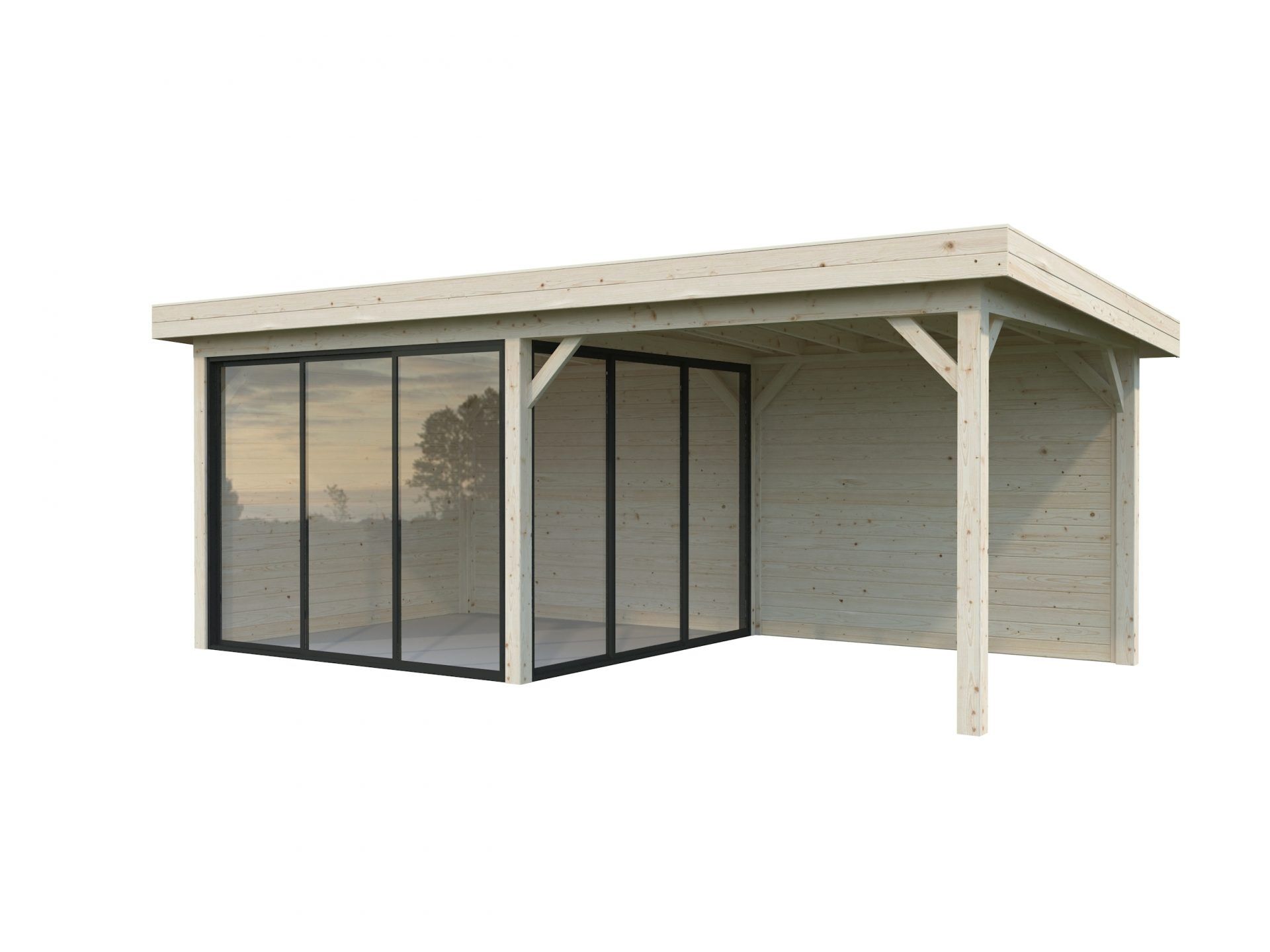 Palmako modernes Gartenhaus Lenna 16,6 m2 Set 405 Slide