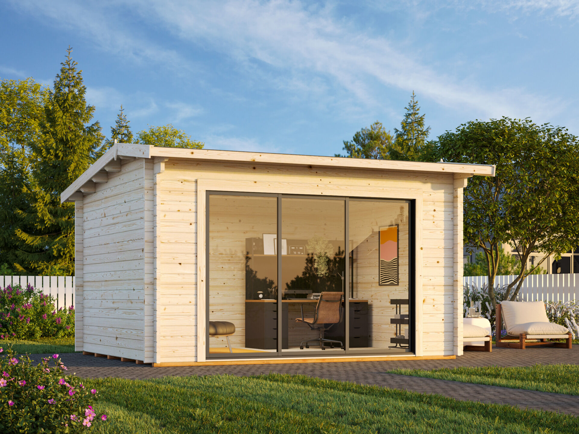 Palmako Gartenhaus Ines 11,1 m² mit Schiebetür Plus