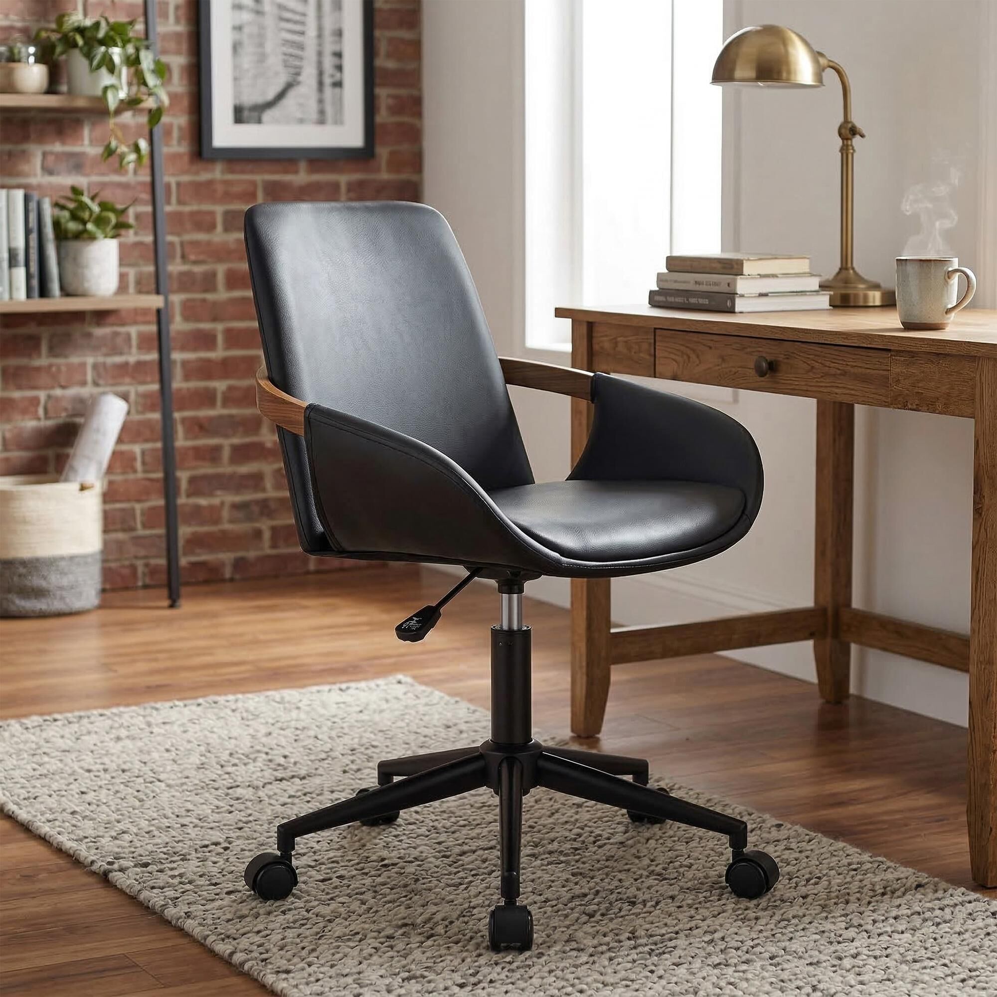 Bürostuhl Daina Kunstleder, walnuss/schwarz