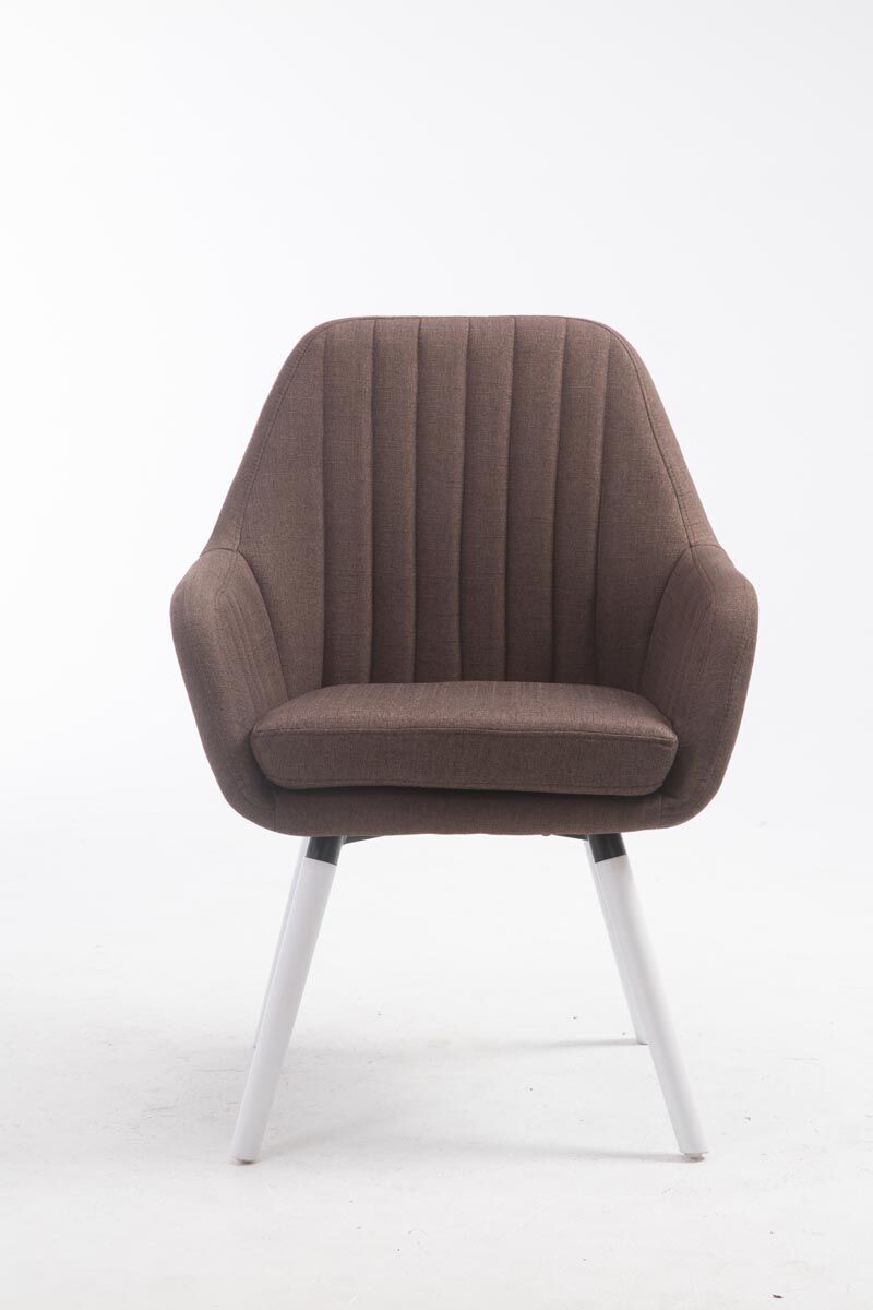 Stuhl Florian Stoff Weiß, braun