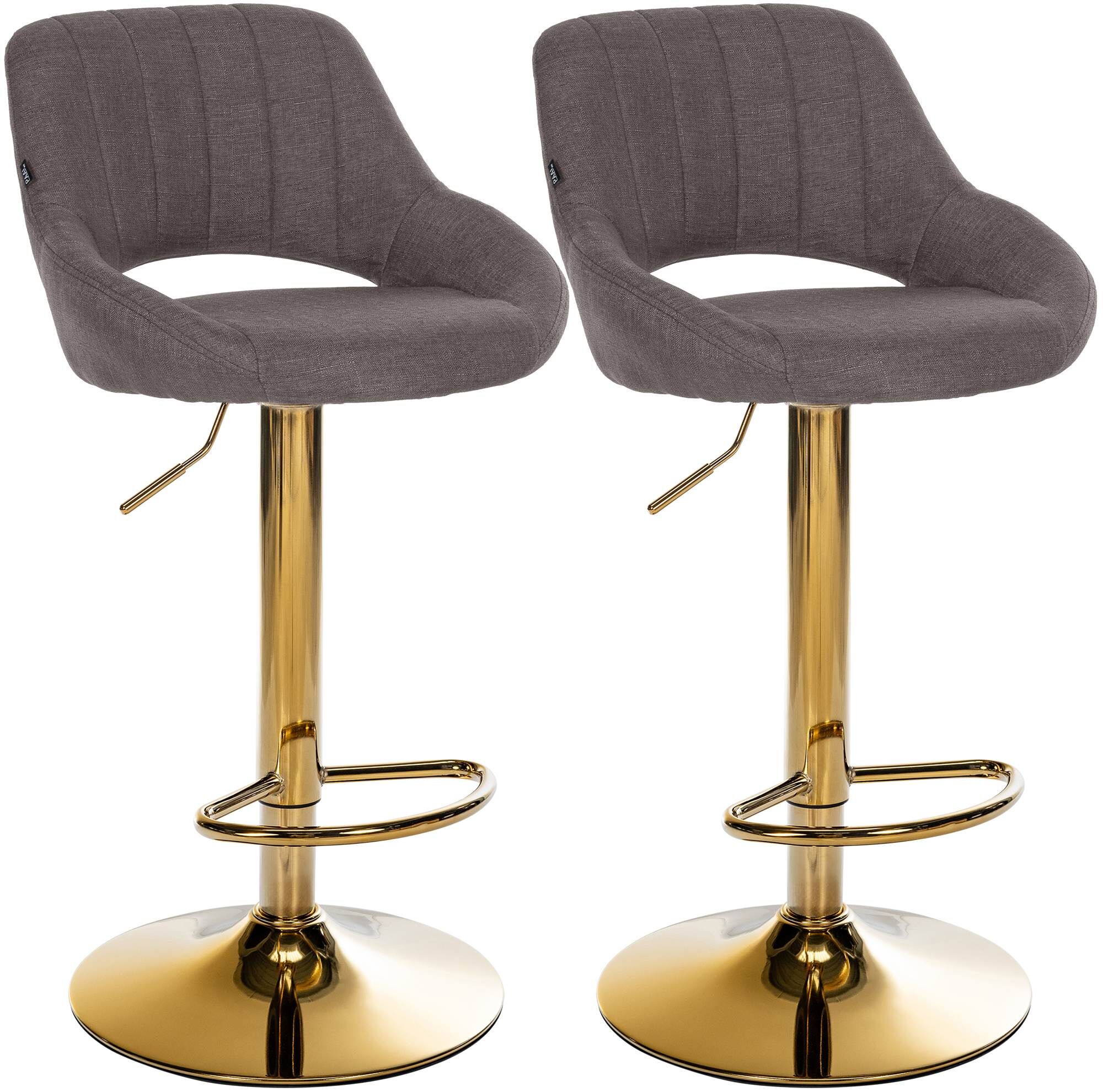 2er Set Barhocker Milet Stoff G, dunkelgrau