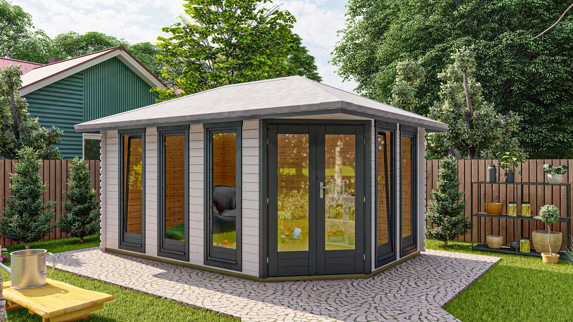 Gartenhaus York 4 Frontansicht 2