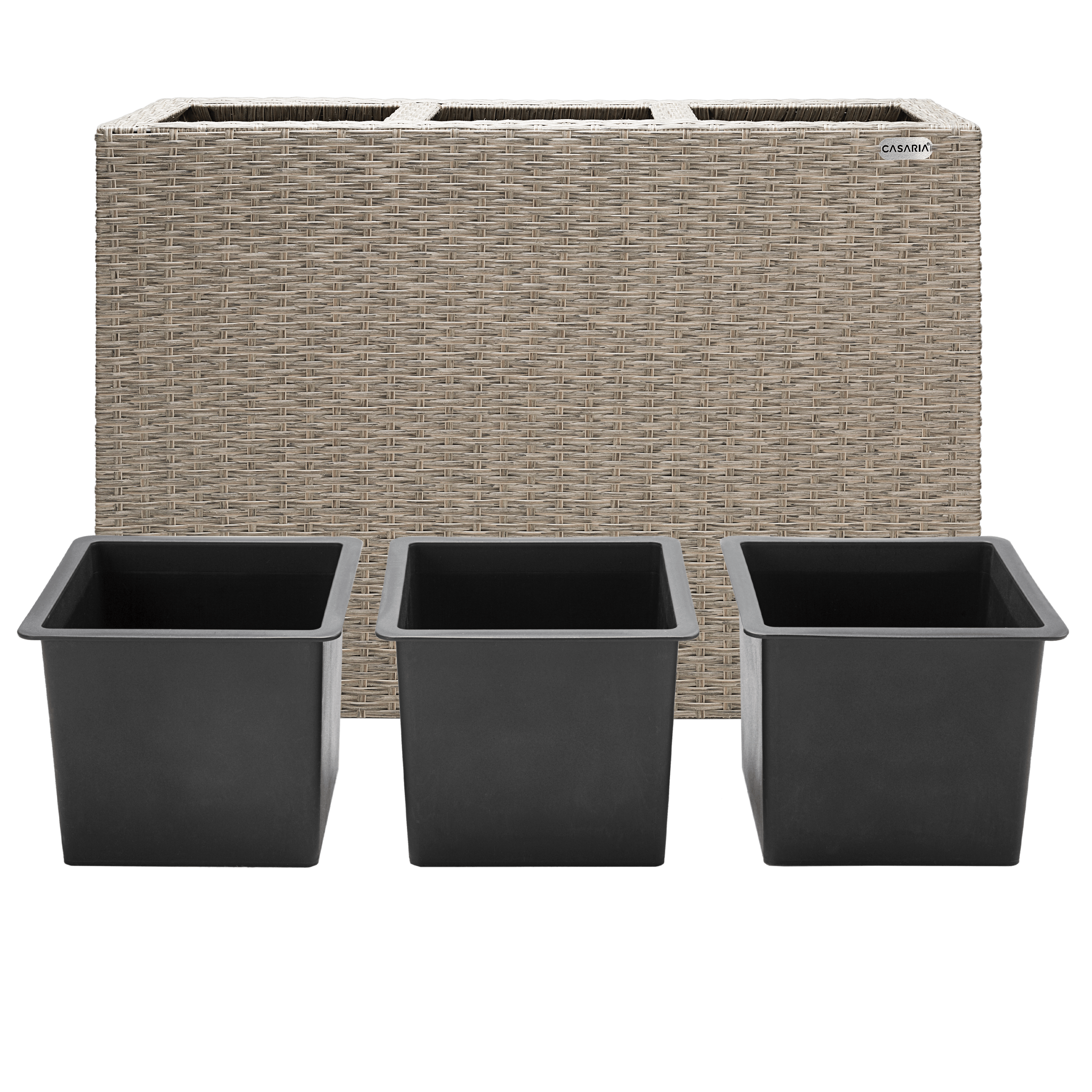 Polyrattan Blumentopf Creme 83x30,5x60cm