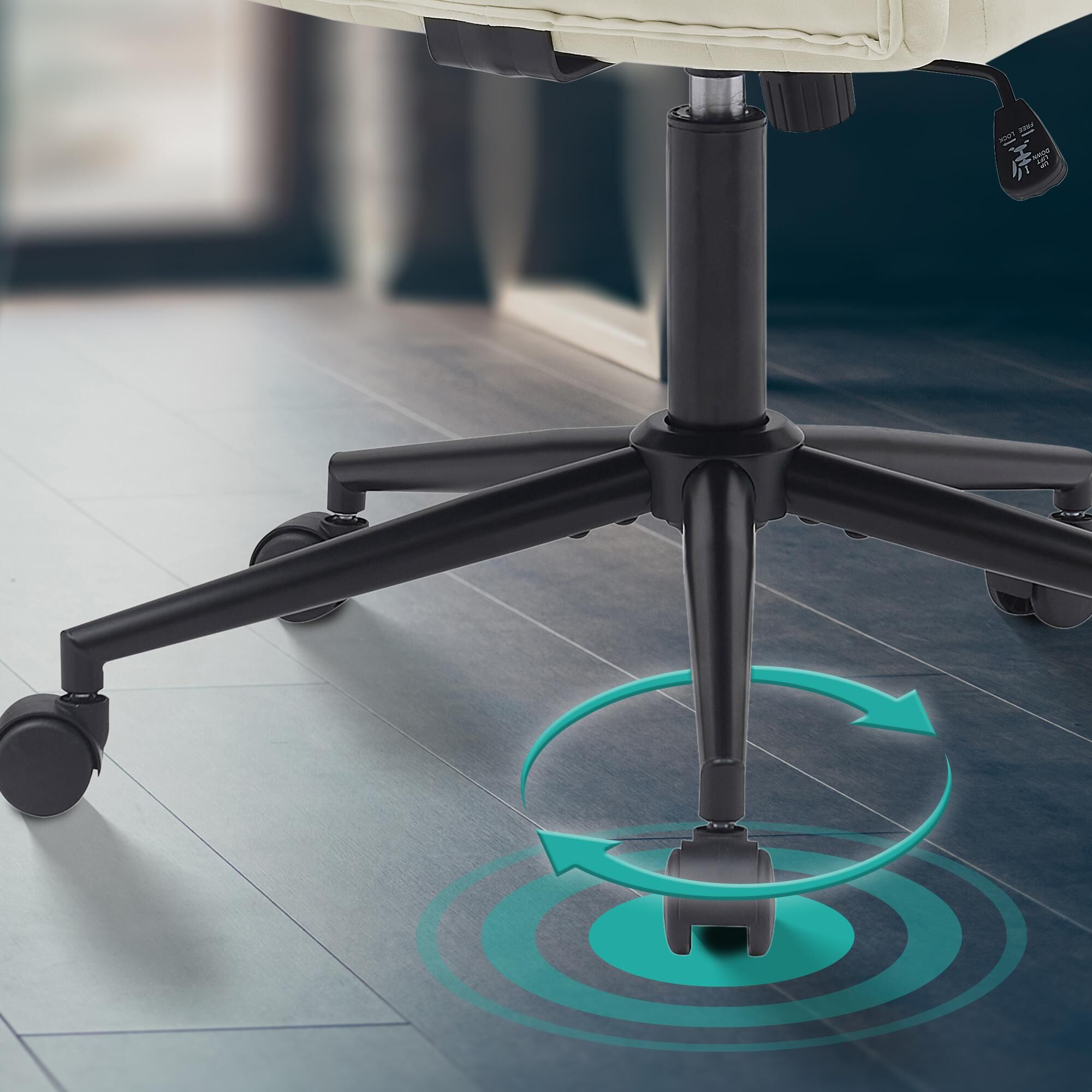 Bürostuhl Kingman Samt, creme