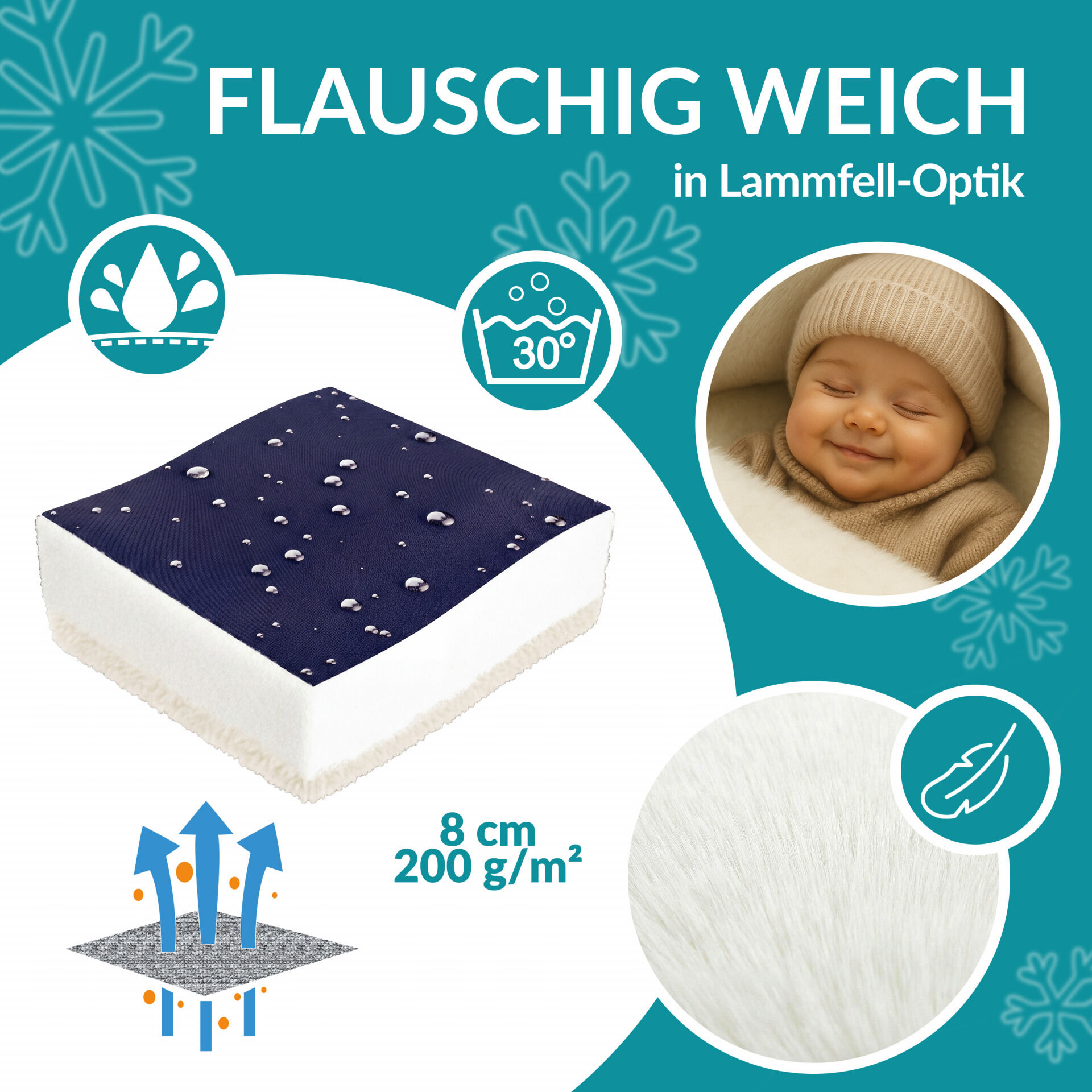 Babyfußsack Marine Kinderwagen geeignet mit Beutel