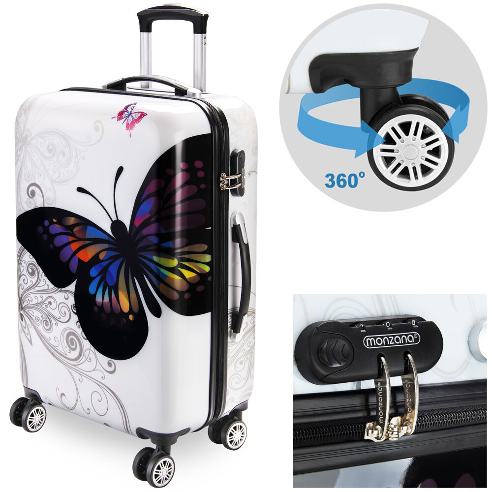 Hartschalenkoffer Rollen 360º Reisekoffer Butterfly Polycarbonat 66L