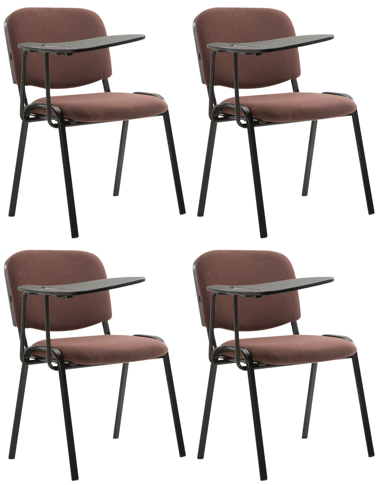 4er Set Stühle Ken mit Klapptisch Stoff, braun