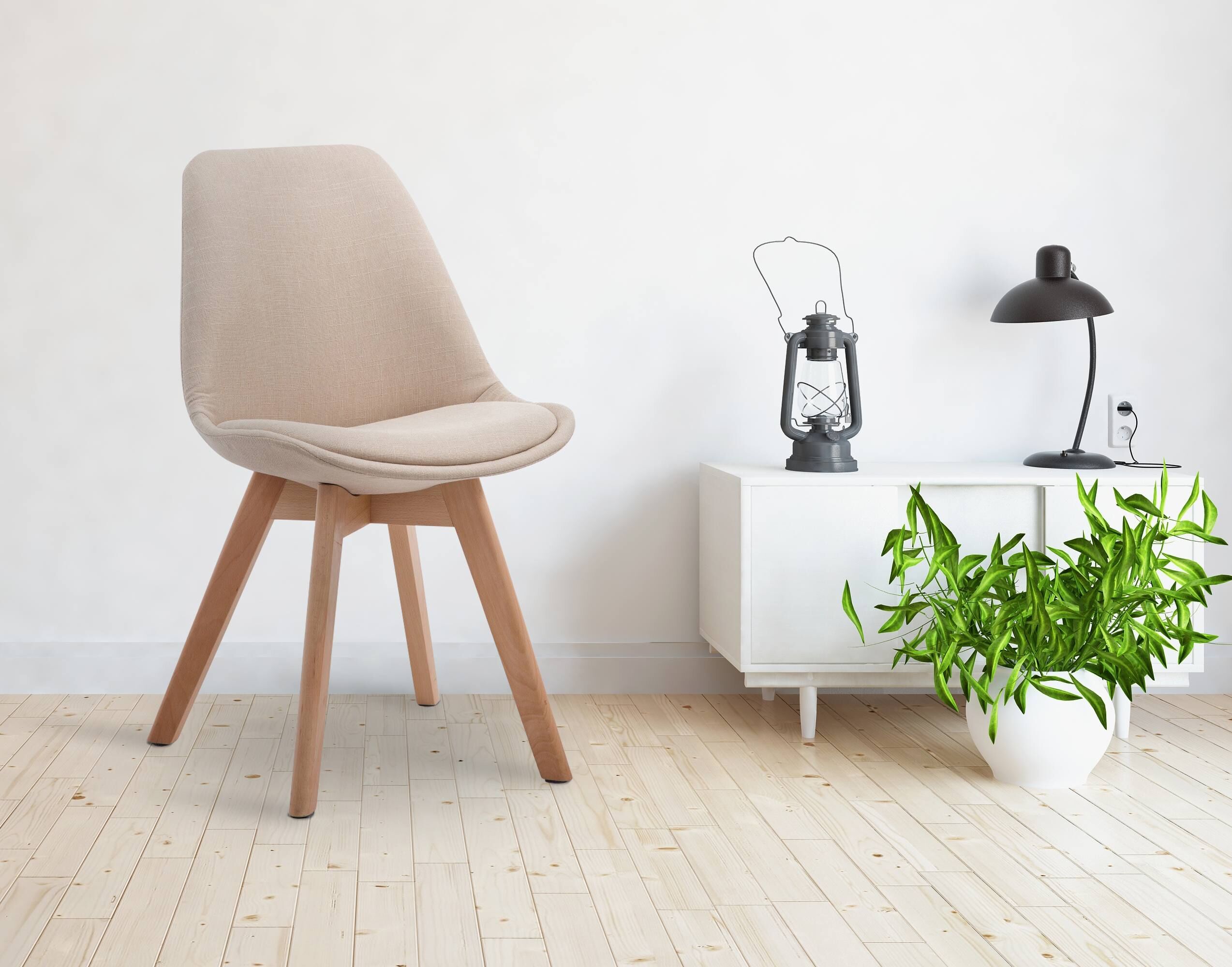 Besucherstuhl Borneo V2 Natura Stoff, creme