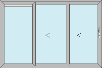 Aluminium Schiebetür Glas weiss 4 m 3-teilig