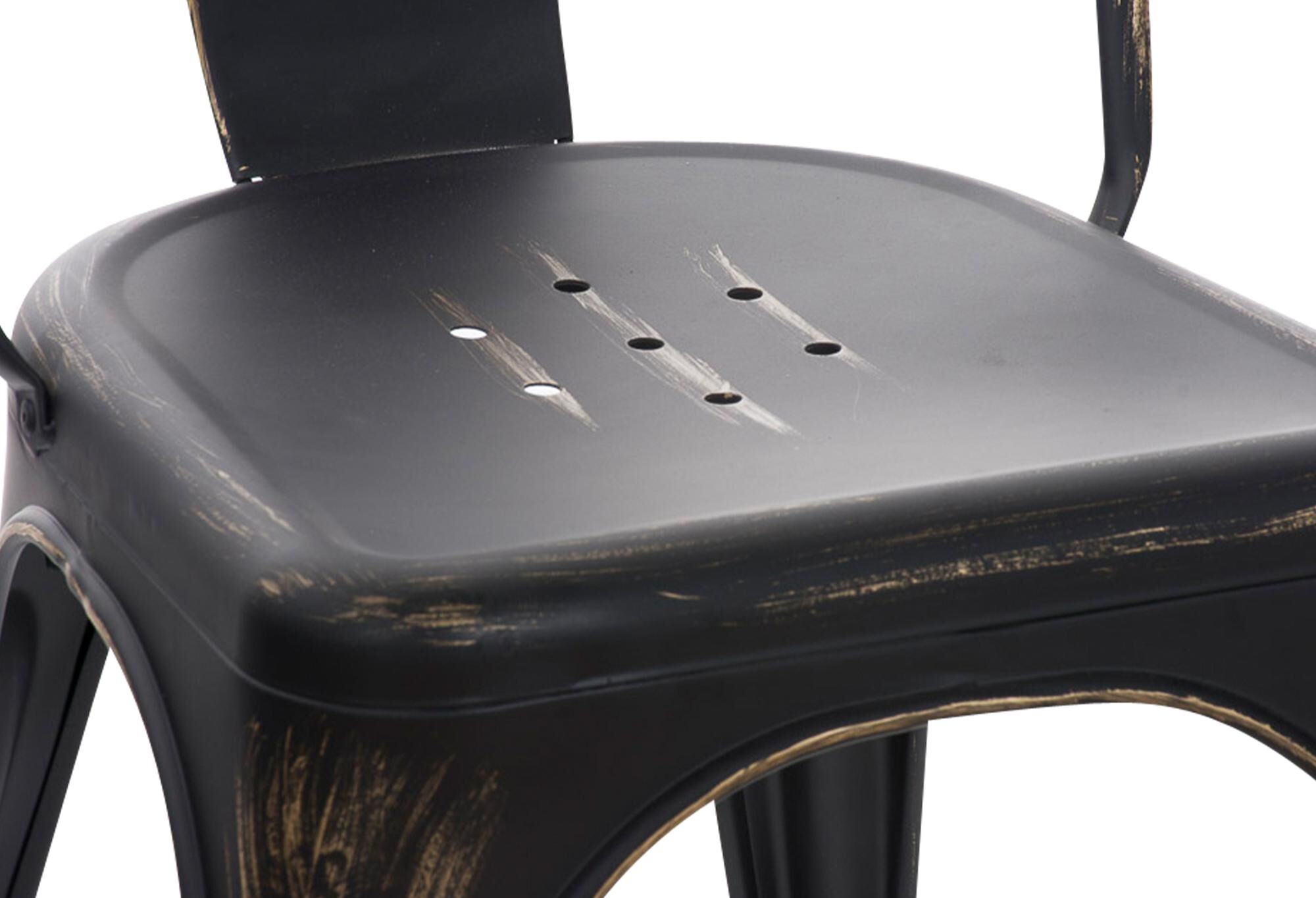 Stuhl Benedikt antik, schwarz-gold
