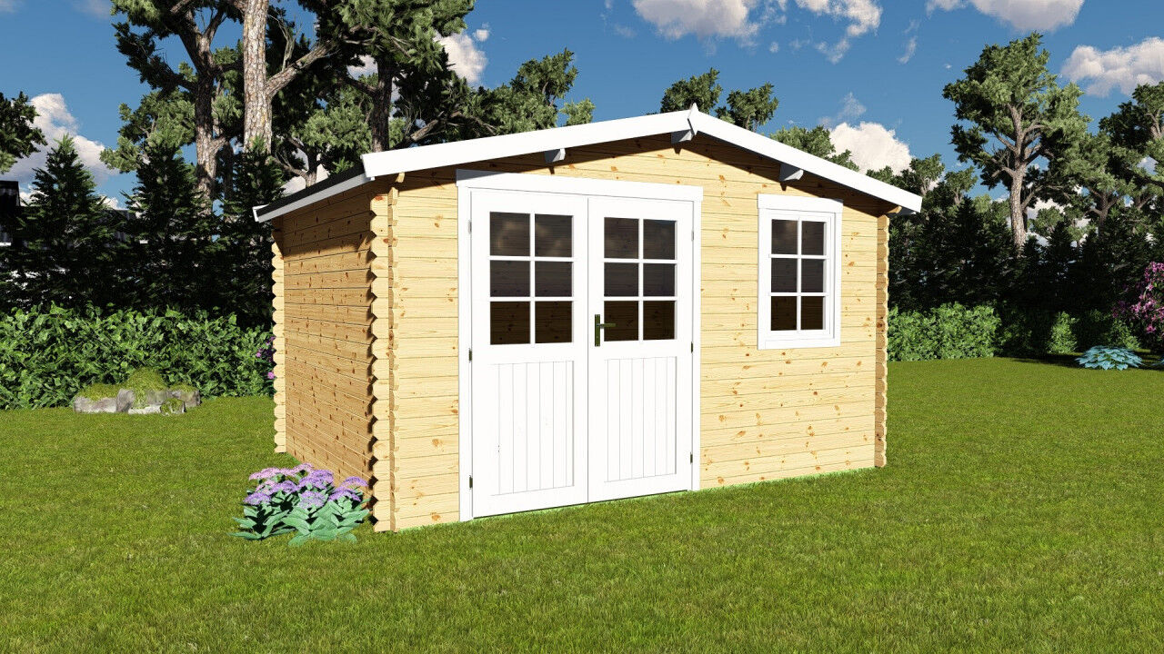 Gartenhaus Schweden 21 – 28 mm Blockbohlen Gartenhaus mit Doppeltür
