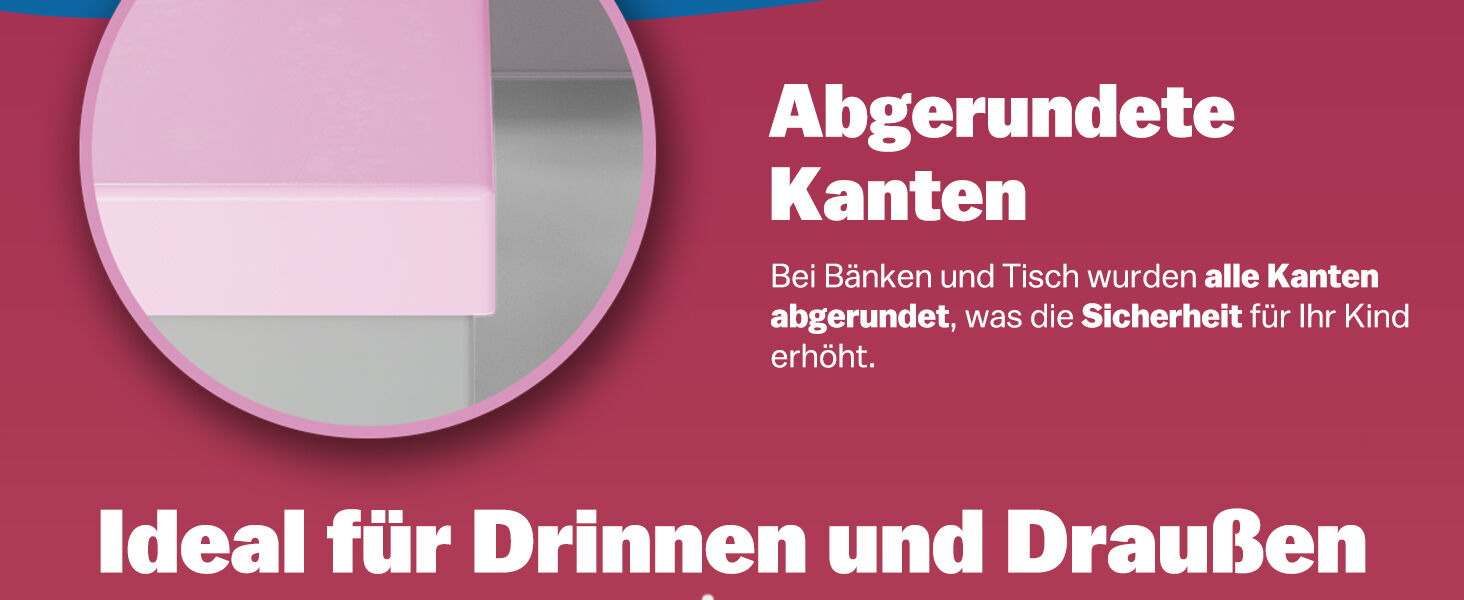 Kindersitzgruppe Pink mit Sonnenschirm