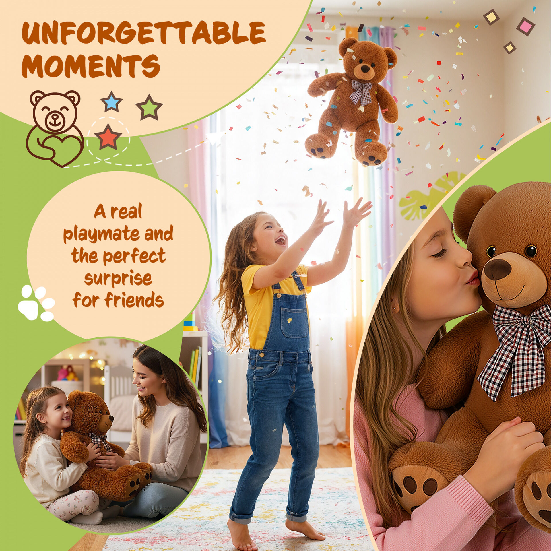 Plüschtier Teddybär L Braun 50cm
