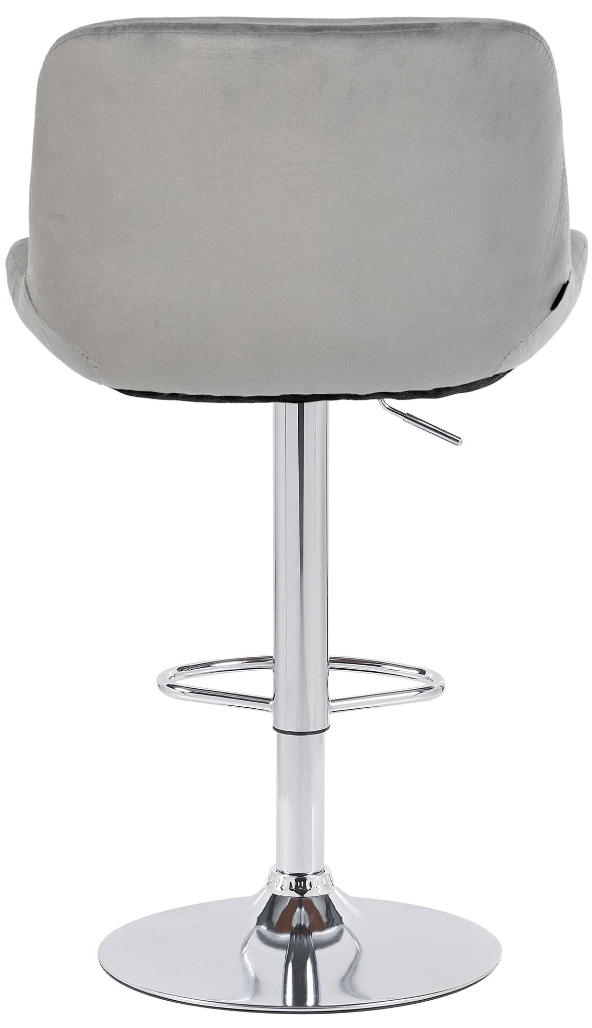 Barhocker Solon Chrom Samt, grau