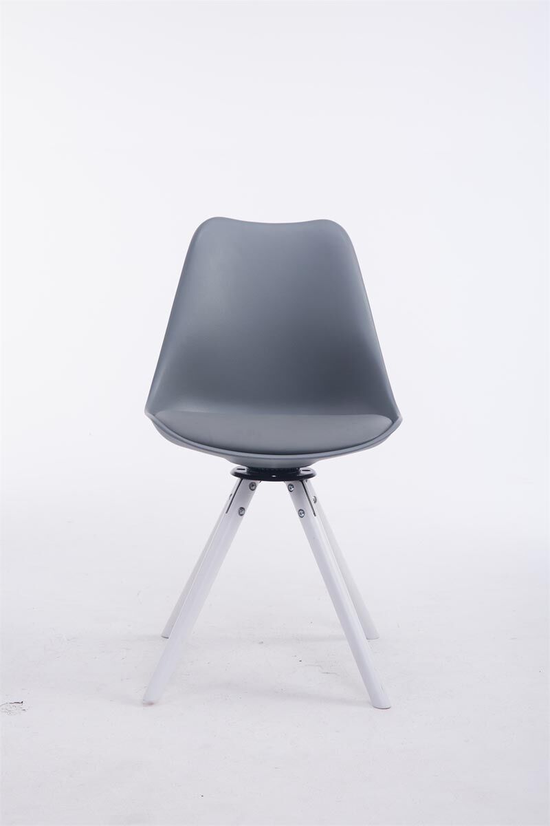 Besucherstuhl Troyes Drehbar Weiß Rund, grau