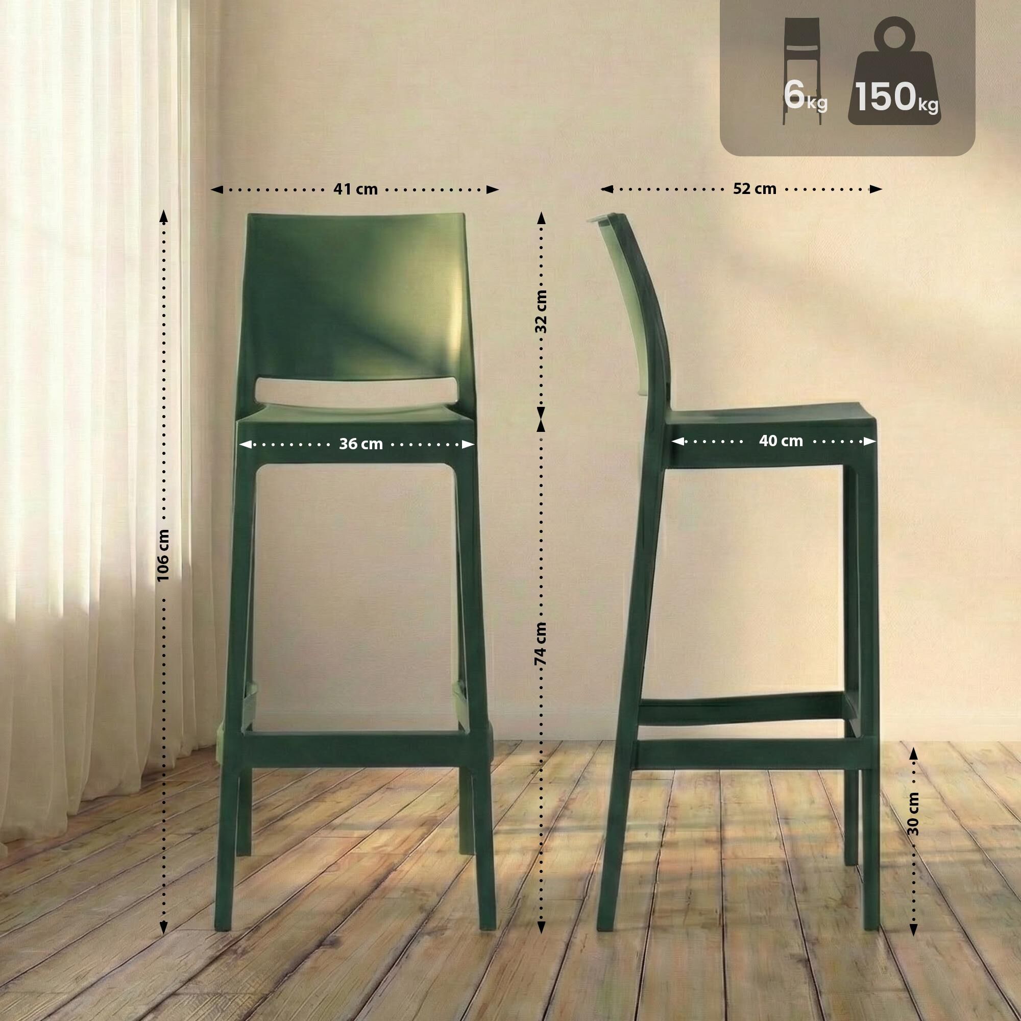 Barhocker Flamur, oliv