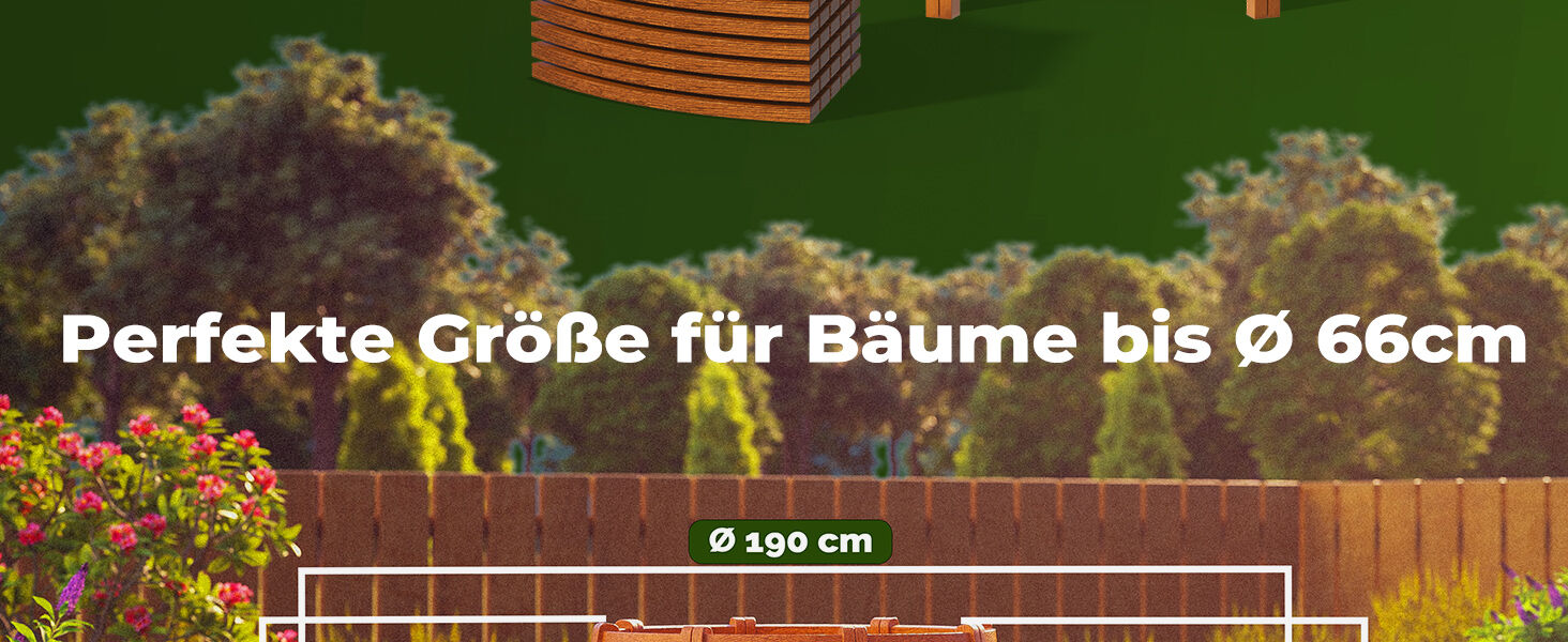 Baumbank Ø190cm Eukalyptusholz FSC®-zertifiziert