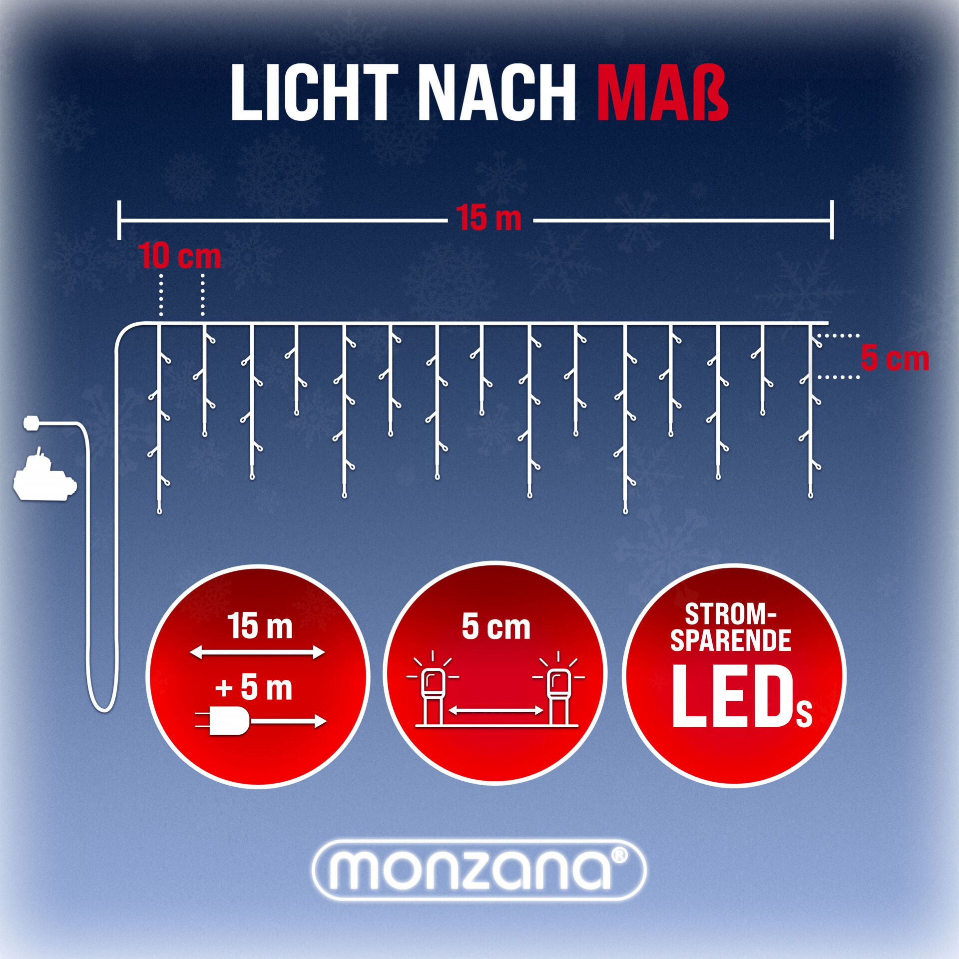 Regenlichterkette LED Warmweiß 20m
