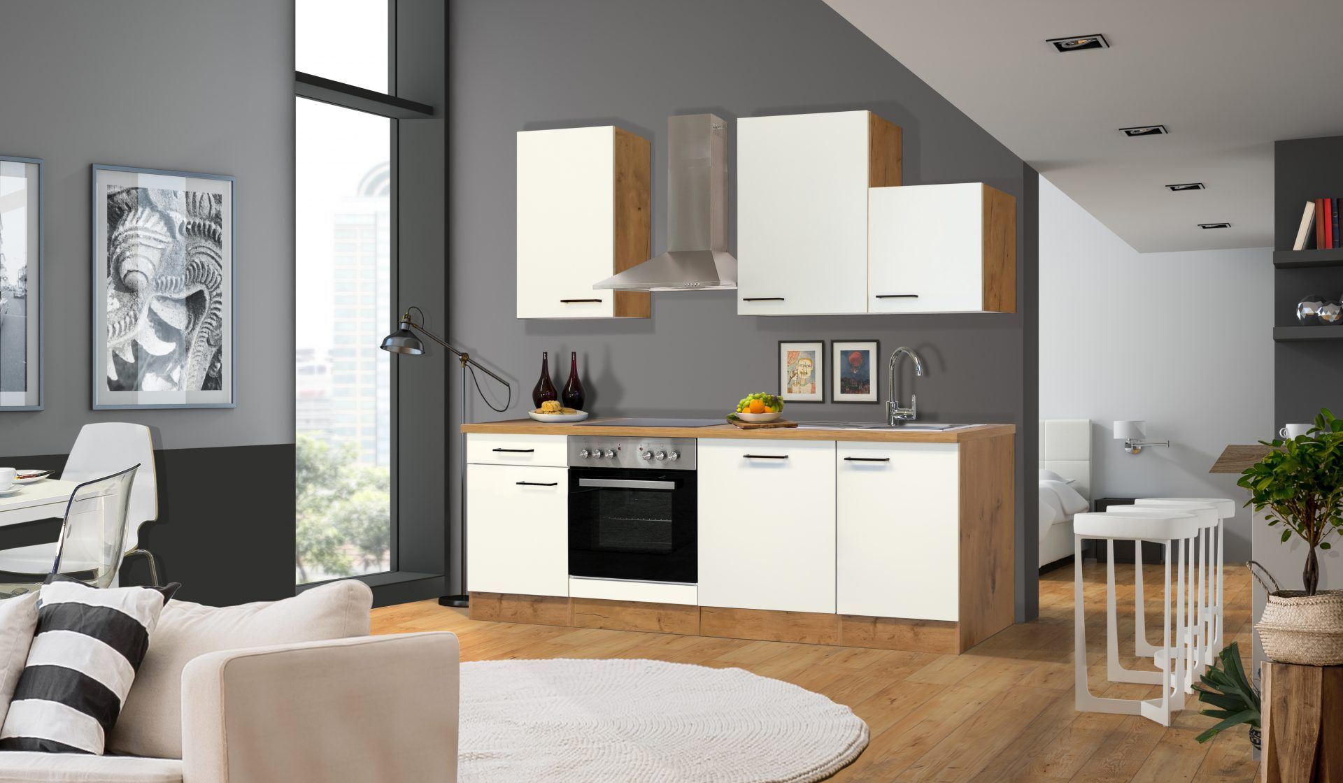 Küchenzeile Avila 220 cm mit E-Geräten