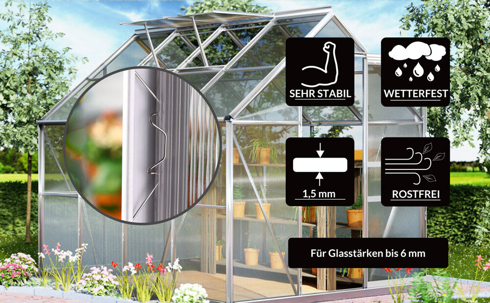 Gewächshausklammern 100er-Set verzinkt