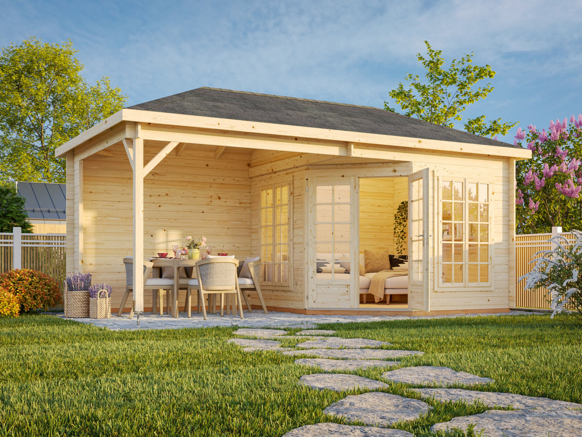 Palmako 5 Eck Gartenhaus Melanie 7,0+8,1 m²