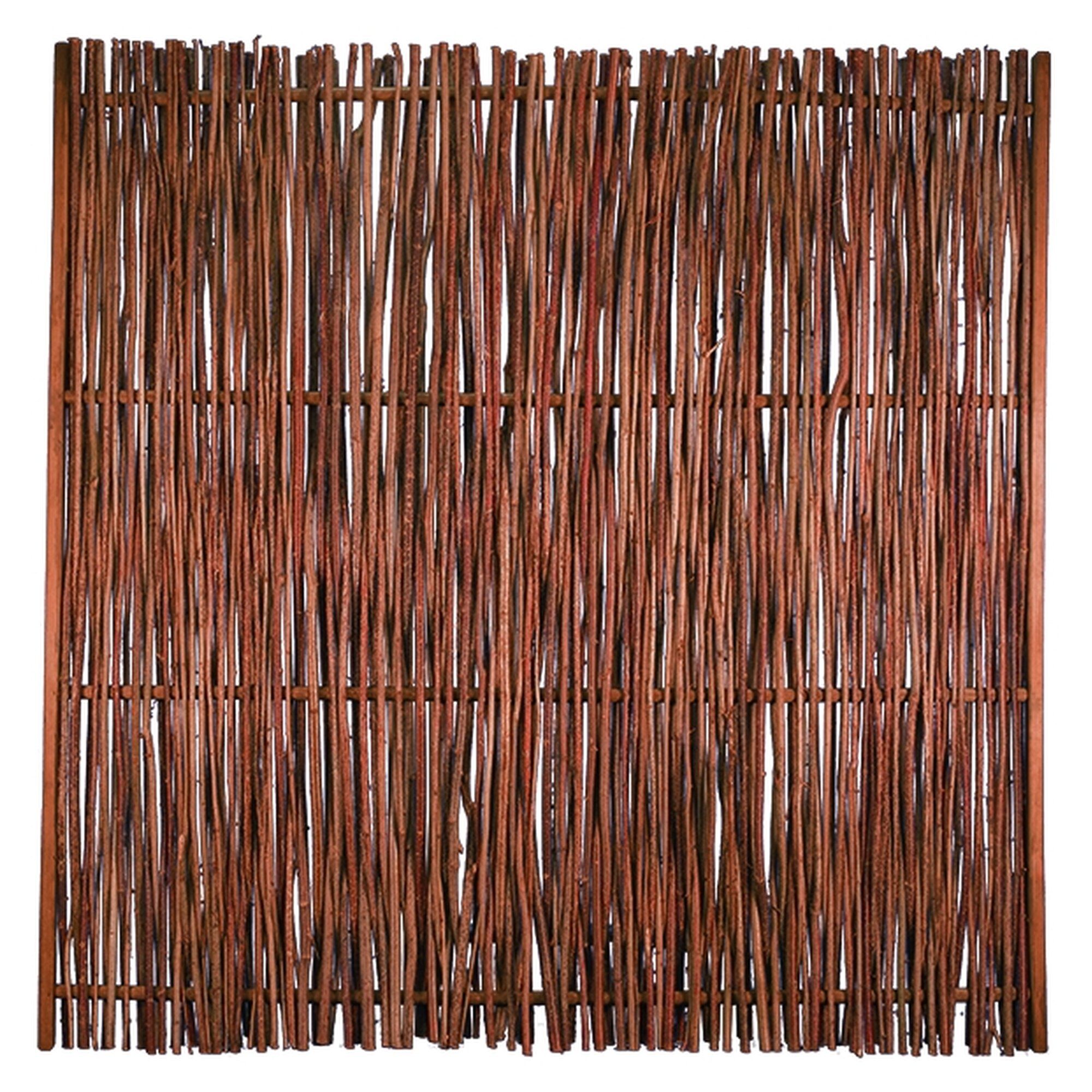 PEPE Haselnusszaun, 180 x 180 cm, Haselnussruten, Rahmen ca. 45 x 25 mm, braun gebeizt