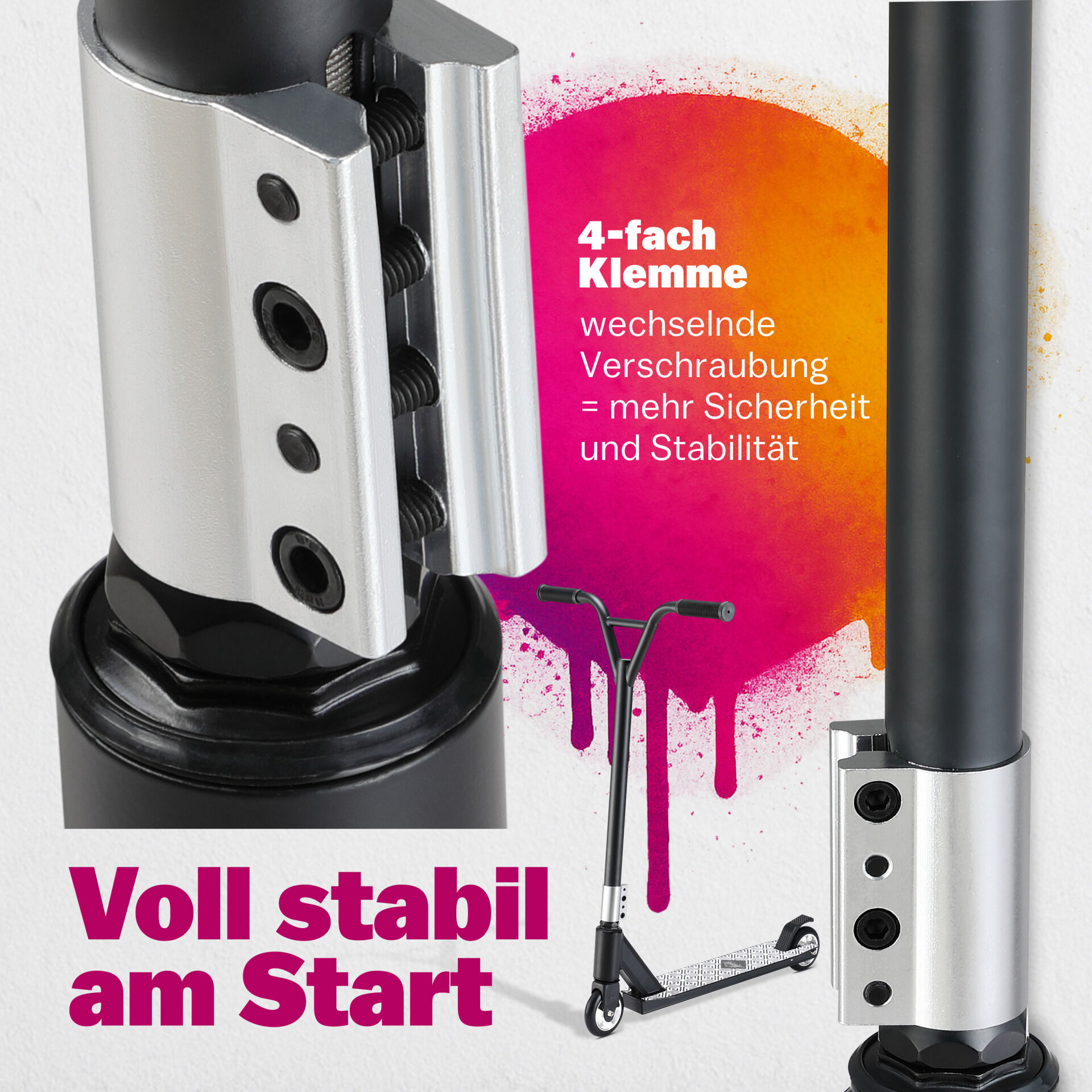 Stuntscooter Tundra Premium Schwarz/Weiß