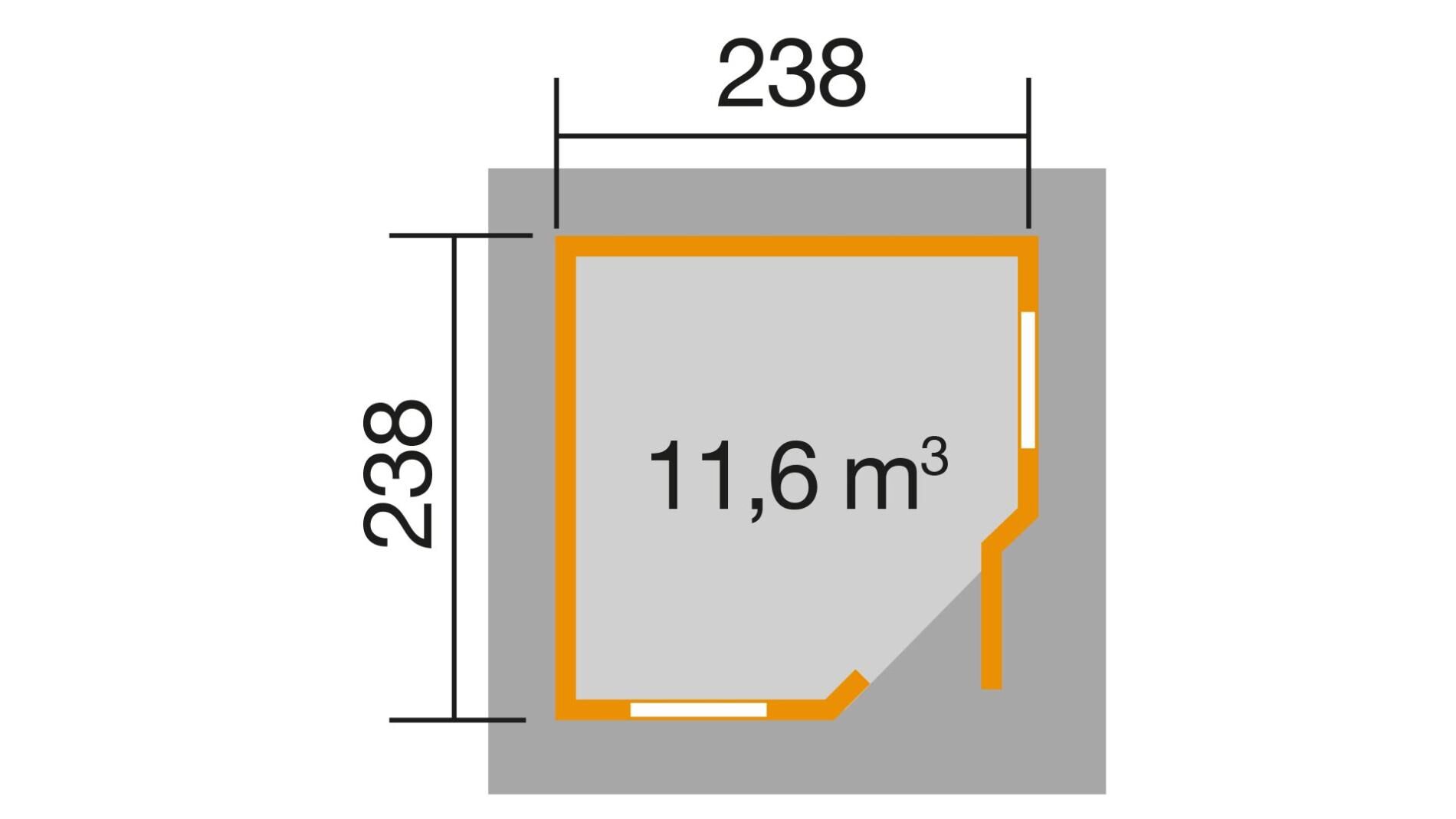 weka Gartenhaus 149 5-Eck 3,2x3,2m