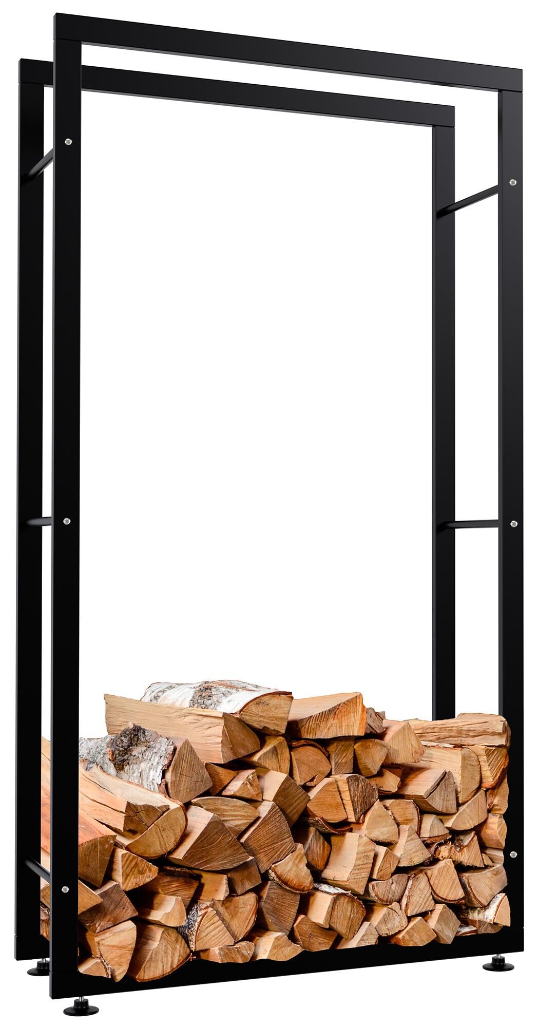 Kaminholzständer Keri V2 25x80x150, schwarz