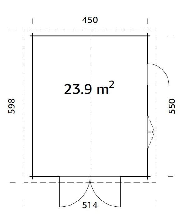 Palmako Holzgarage Roger 23,9 m² mit Holztor