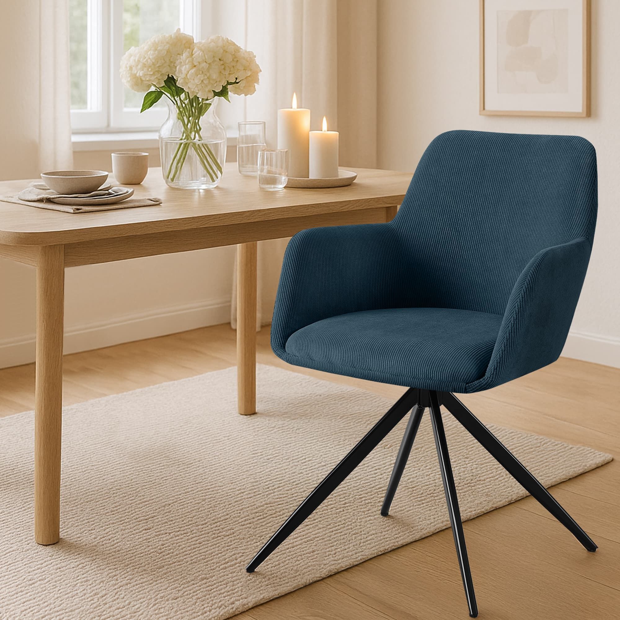 Esszimmerstuhl Olema Cord, blau