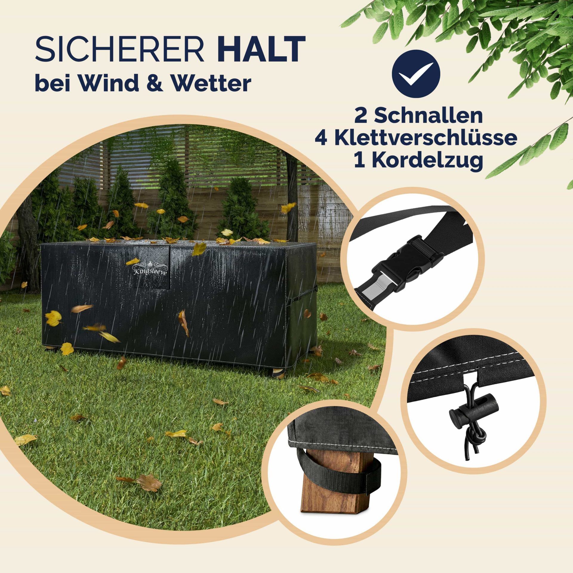 Abdeckplane Bierzeltgarnitur Anthrazit 180x90x74cm 8000mm Wassersäule