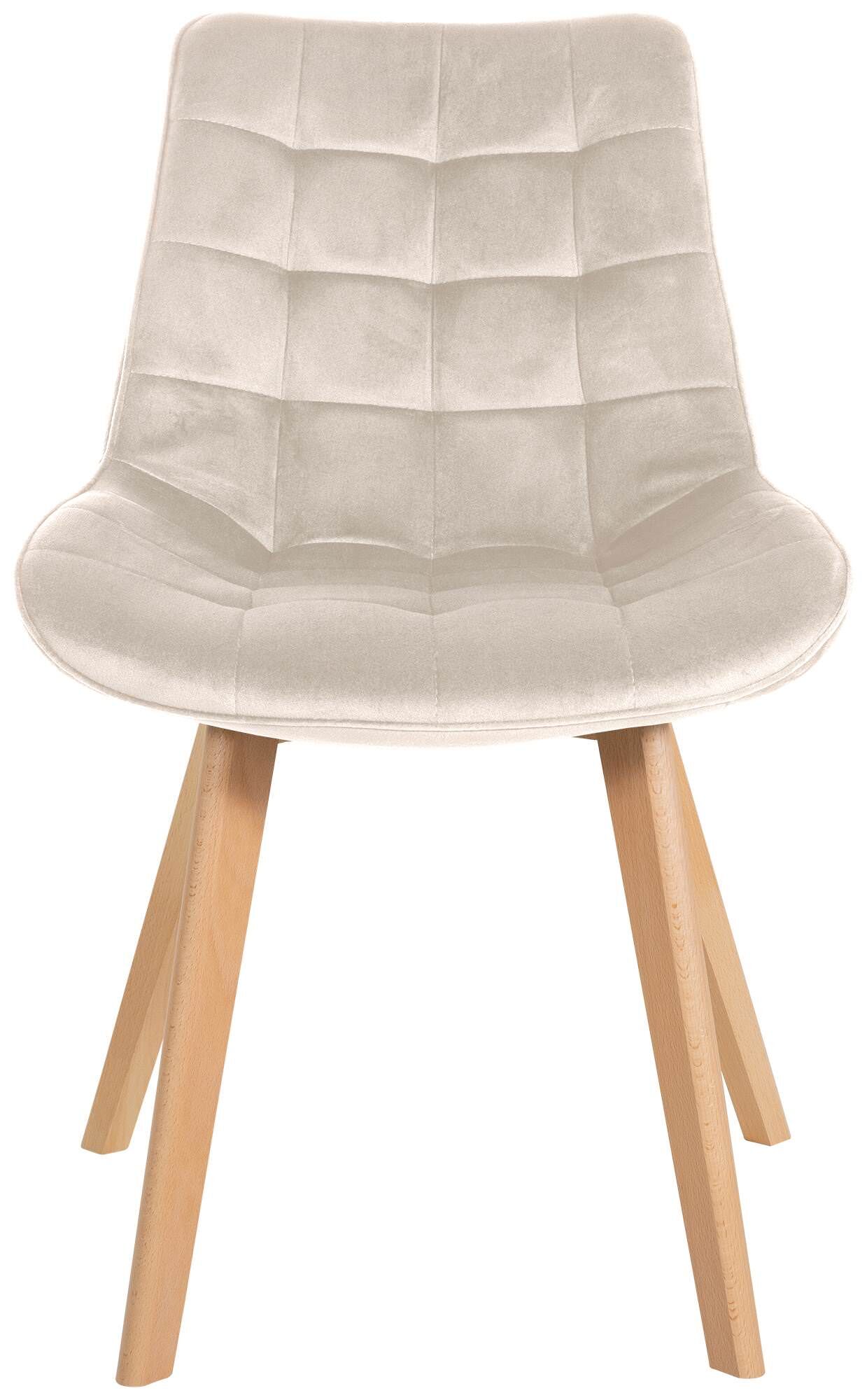 2er Set Stühle Brook Samt, creme