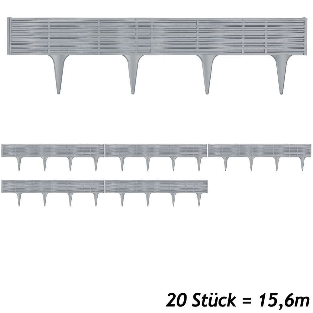 Beeteinfassung 4er-Set Grau 15,6m