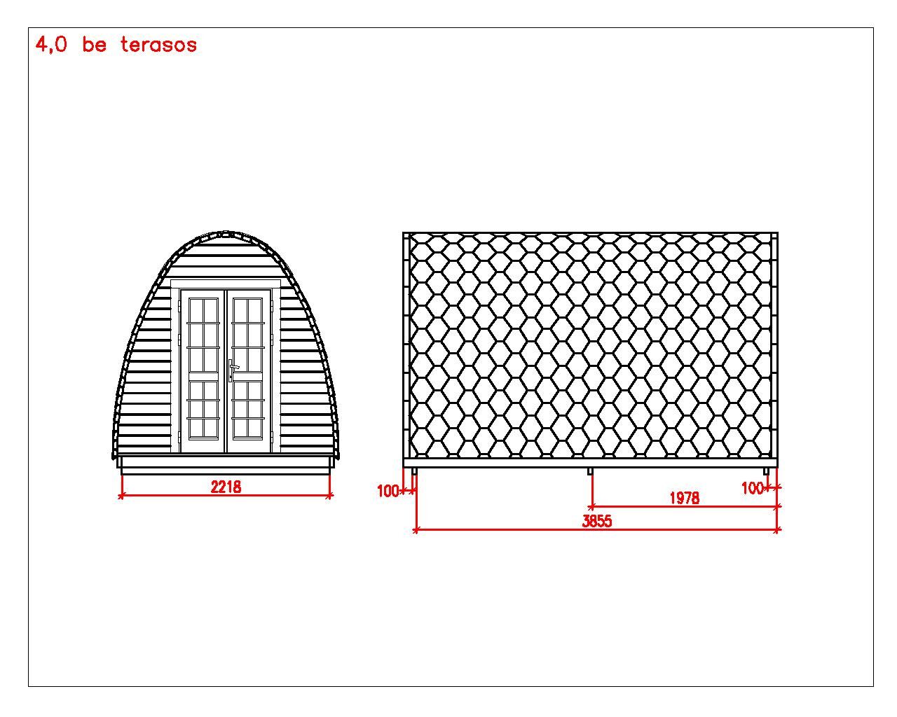 Camping Pod Helsinki 240x400, montiert