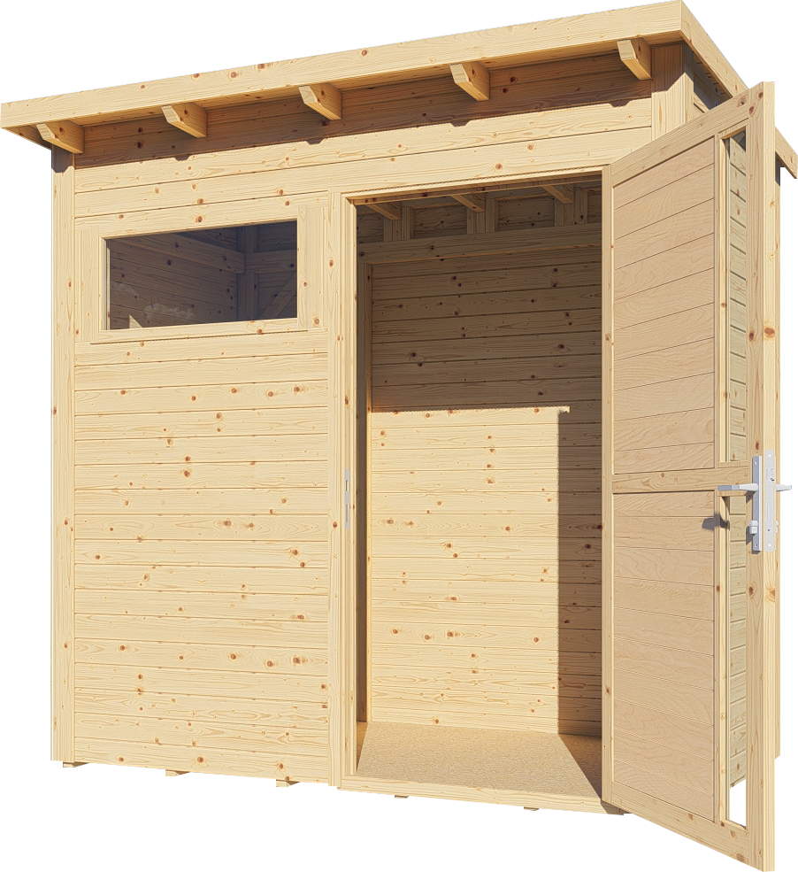 Gartenhaus Holz Pentus 1 naturbelassen 234 x 115 cm