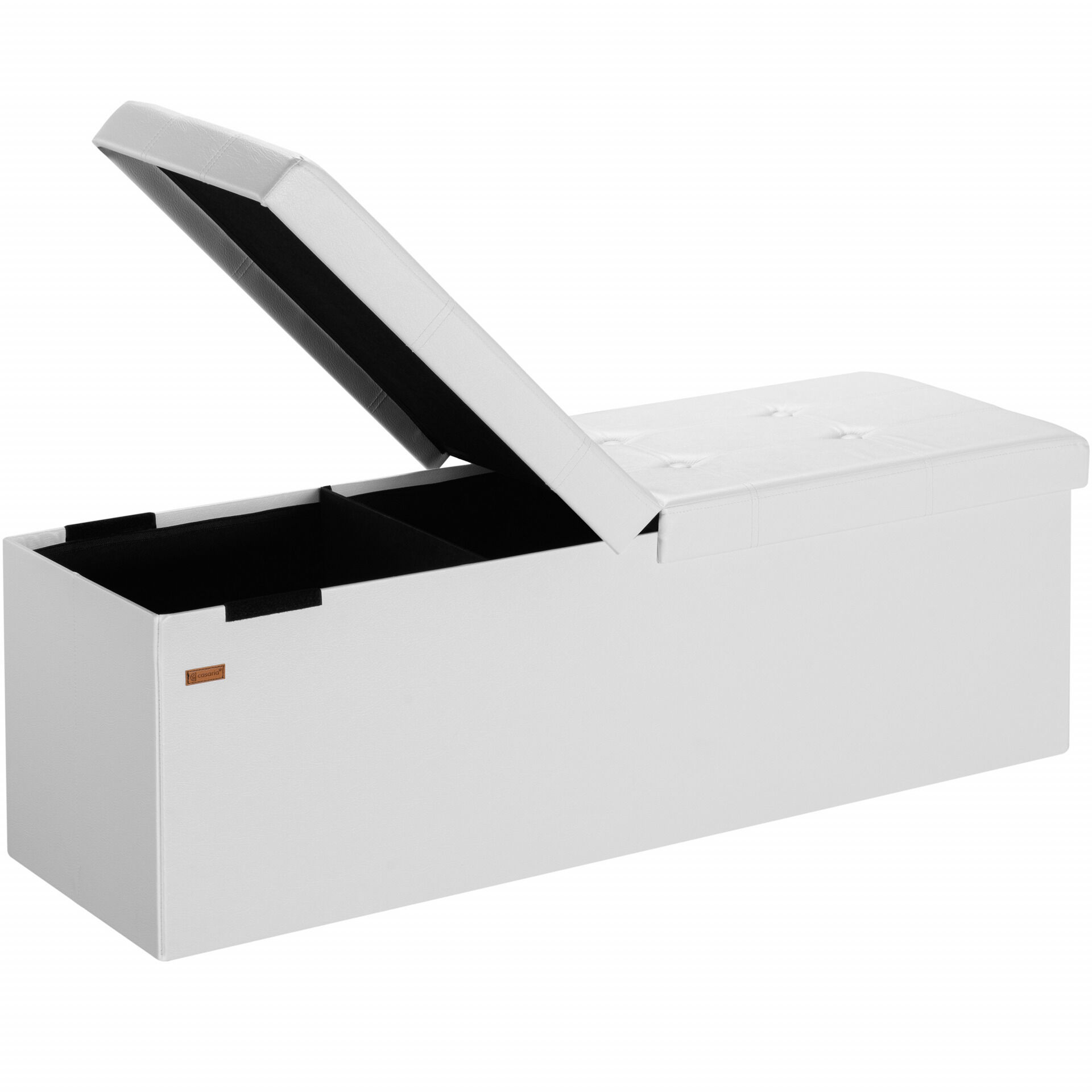 Sitzbank Weiß 115x38x38cm mit Klappdeckel