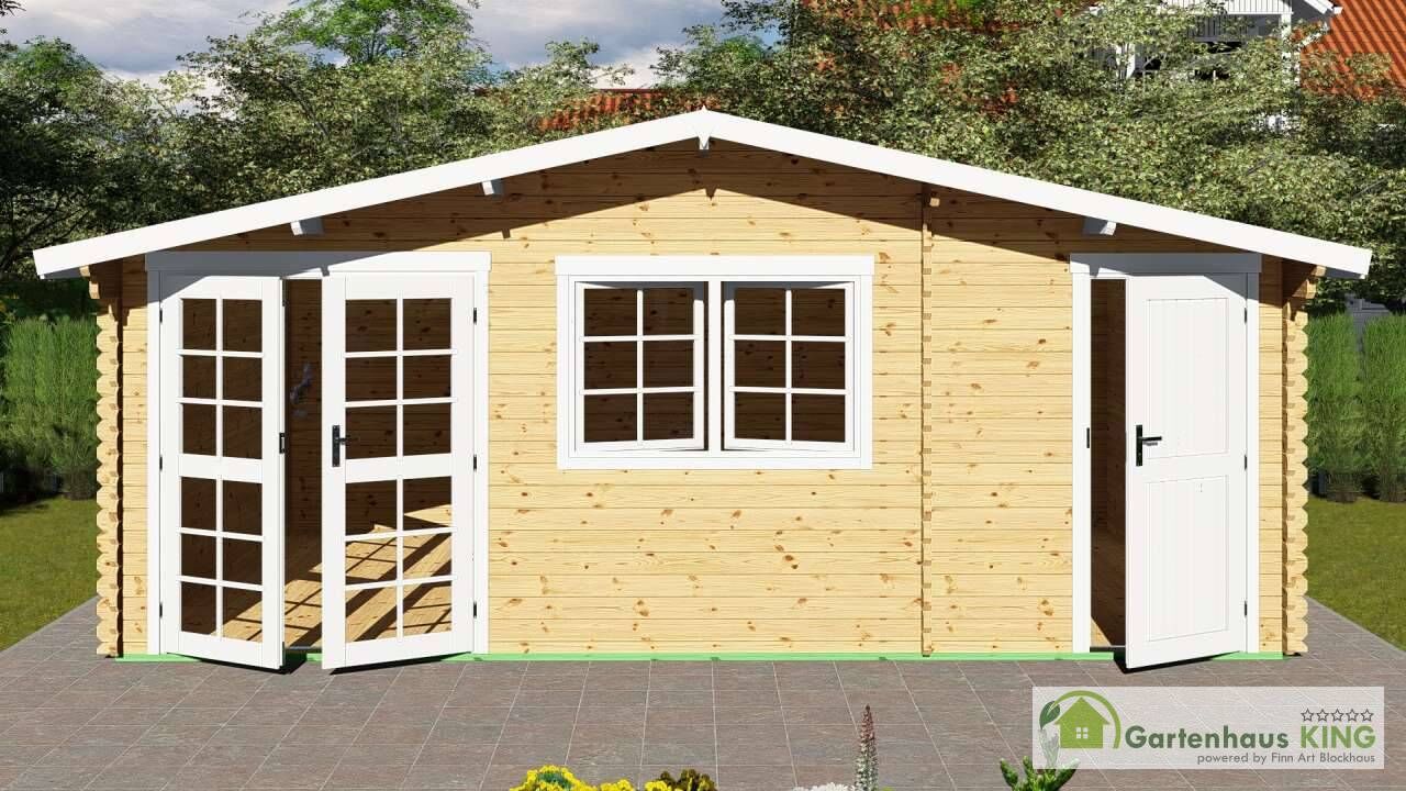 Gartenhaus Norwegen 61- Blockhaus mit Abstellraum