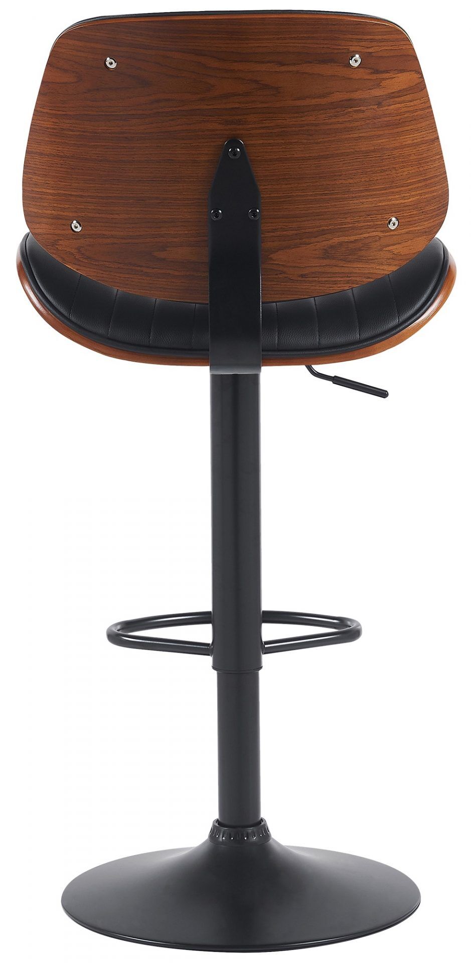 Barhocker Clawson Kunstleder schwarz, walnuss/schwarz