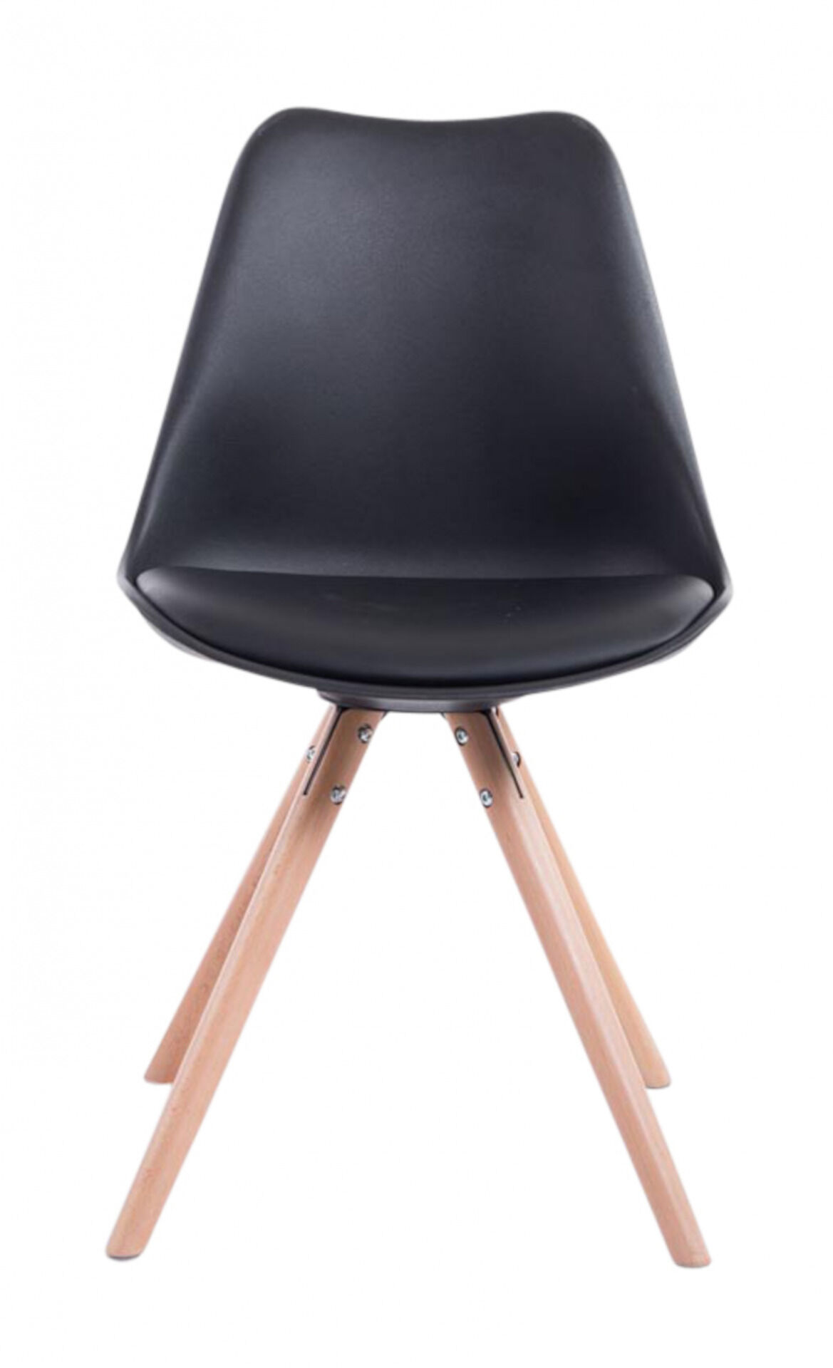 4er Set Stühle Toulouse Kunstleder Rund natura, schwarz